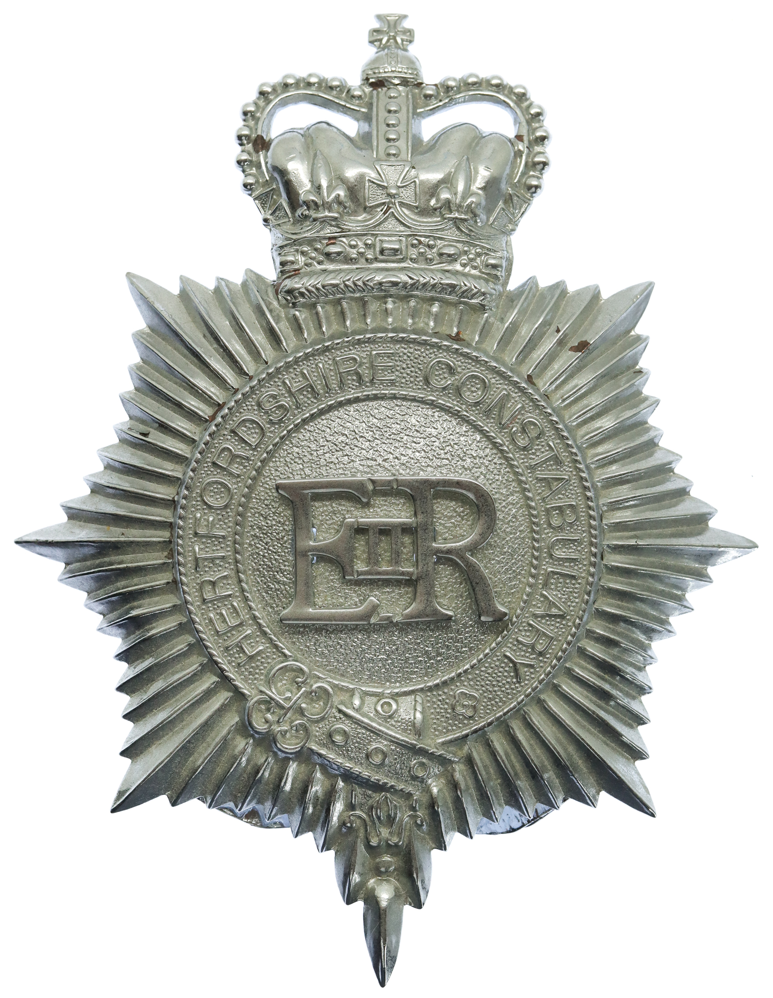 Hertfordshire Constabulary Helmet Plate - Queen's Crown