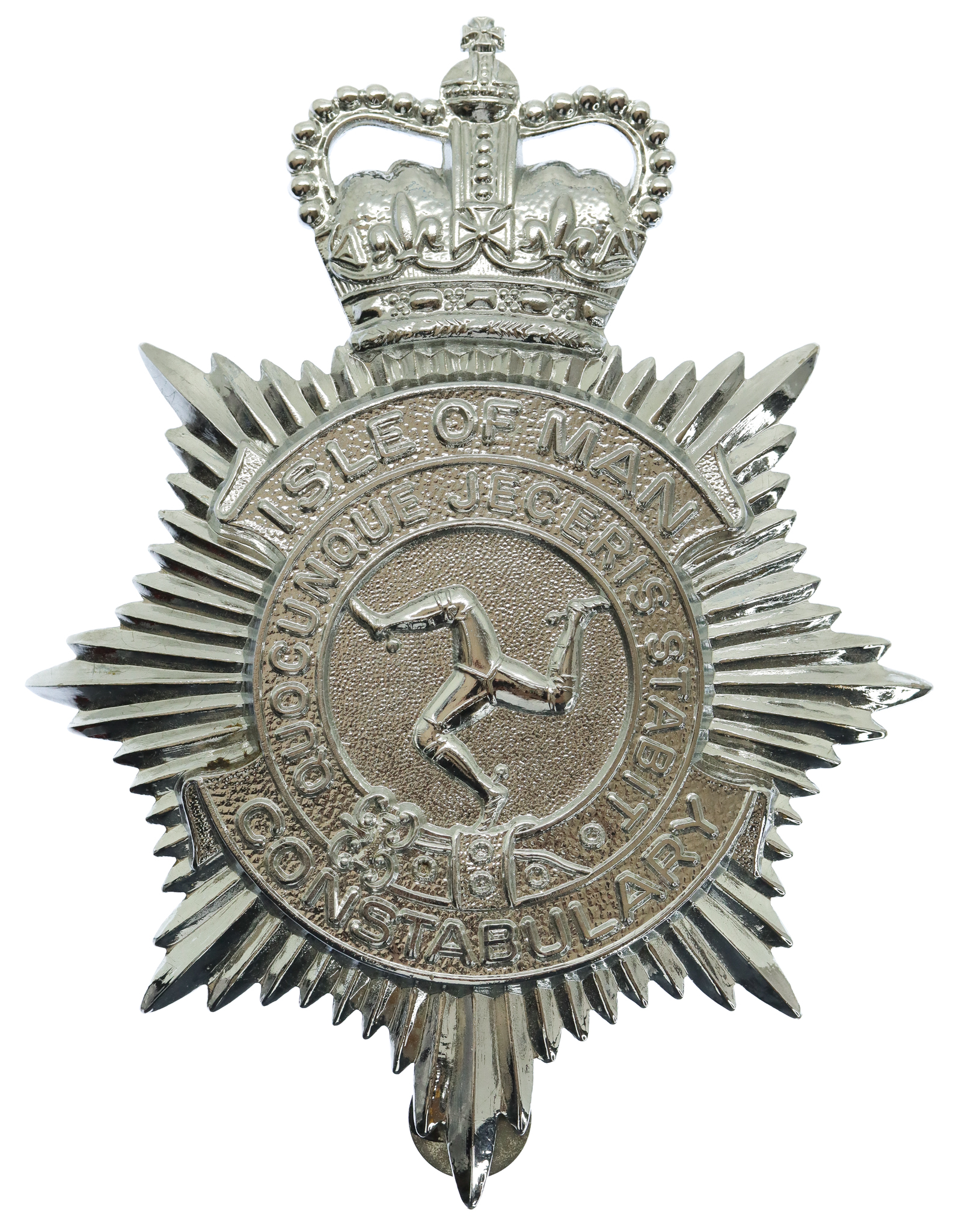 Isle of Man Constabulary Helmet Plate - Queen's Crown