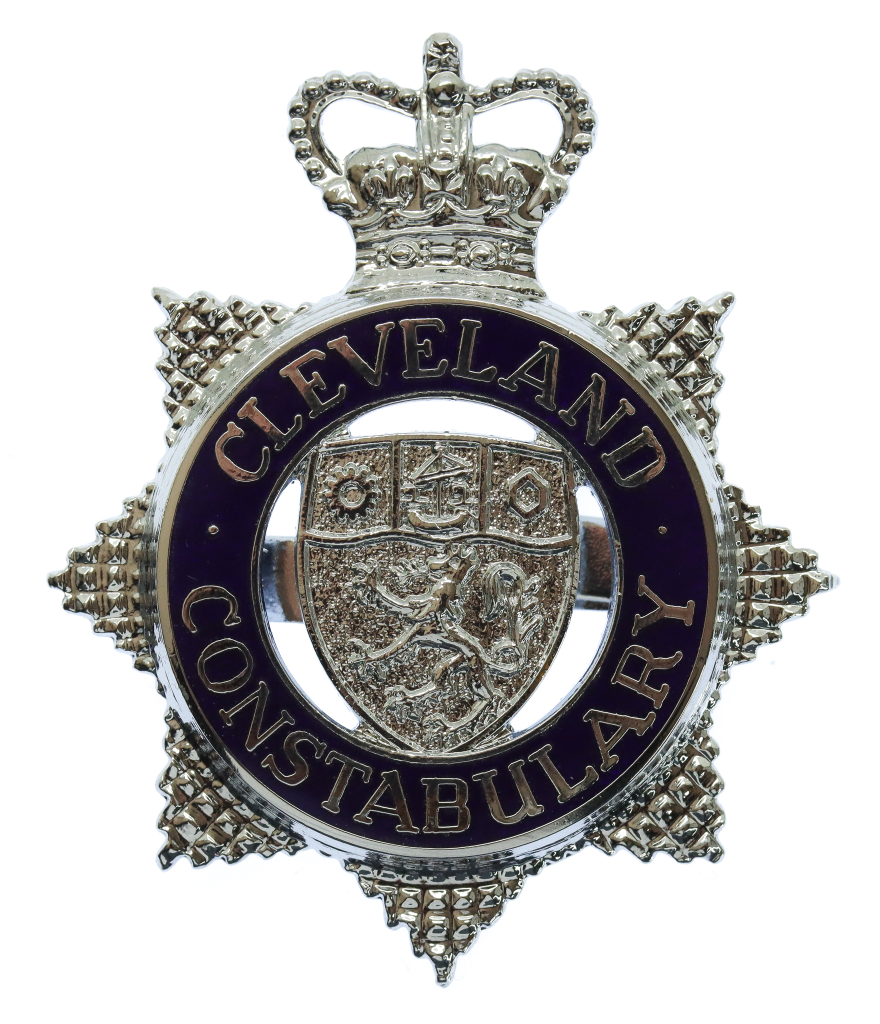 Cleveland Constabulary Senior Officer's Enamelled Cap Badge - Queen's Crown