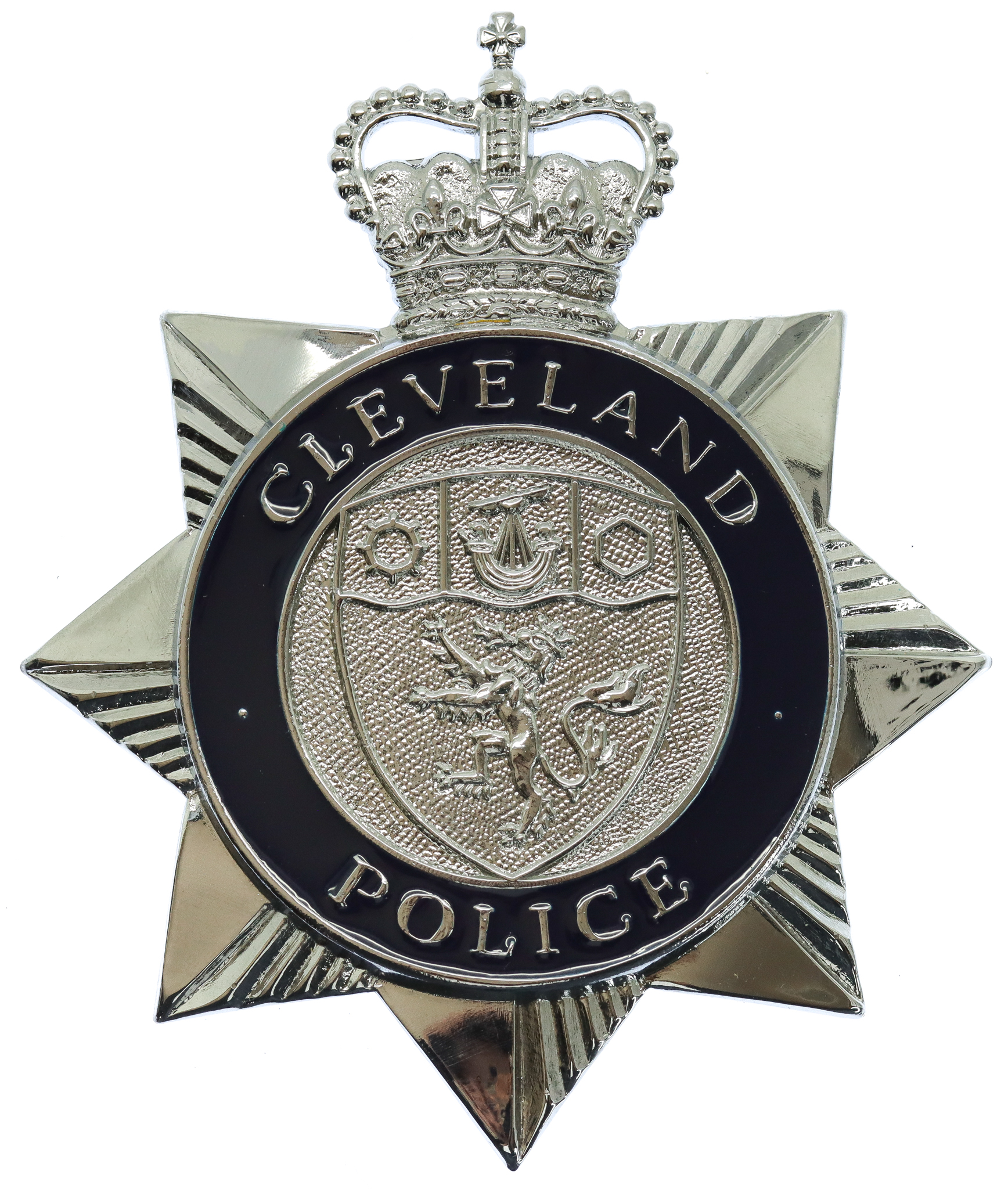Cleveland Police Enamelled Helmet Plate - Queen's Crown