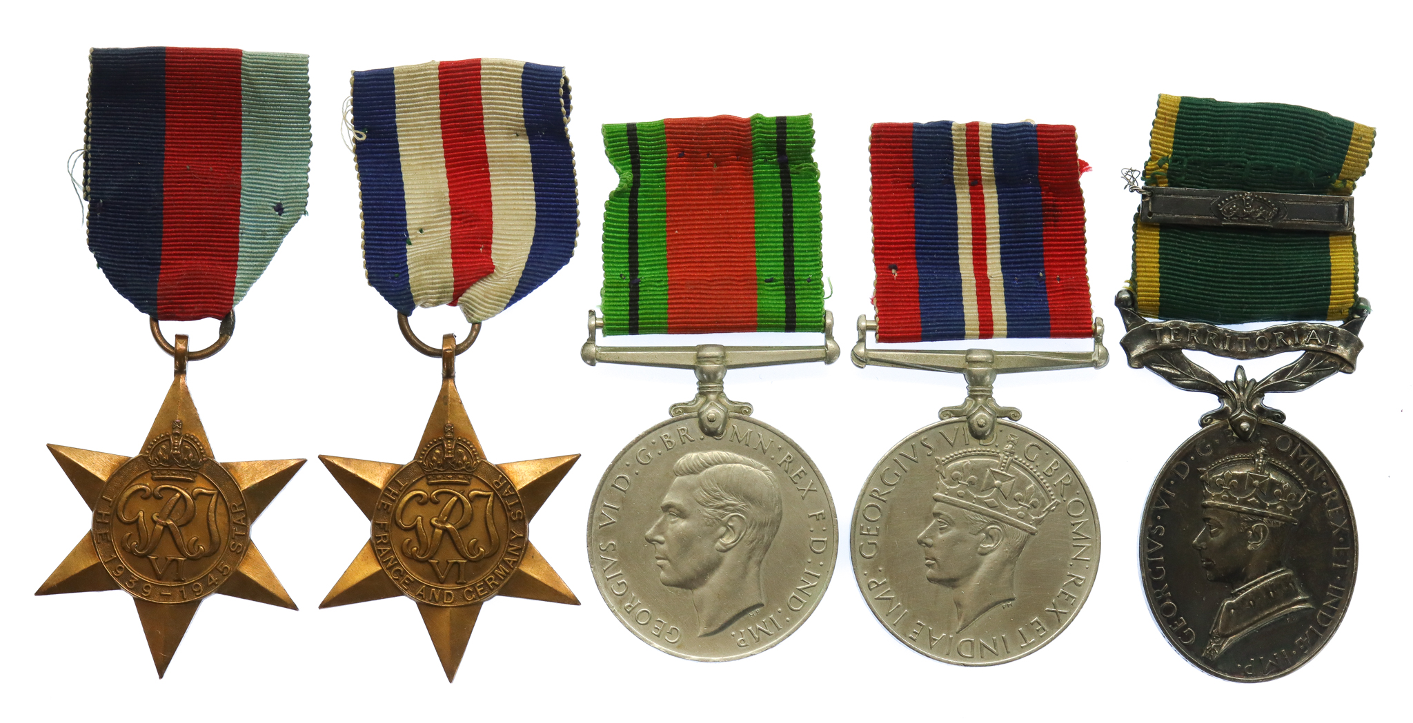 WW2 and Territorial Efficiency Medal (with Bar) Group of Five - Gnr. J.N. Delves, Royal Artillery