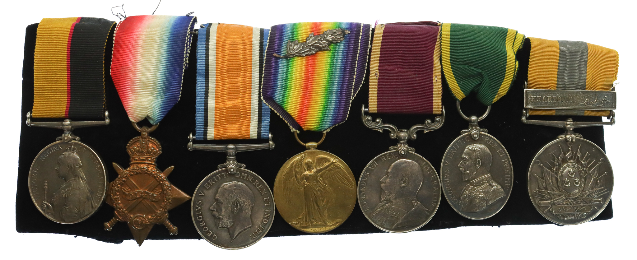 Sudan, WW1 Mentioned in Despatches, LS&GC and Territorial Efficiency Medal Group of Seven - W.O.2. H. Hartley, Royal Artillery