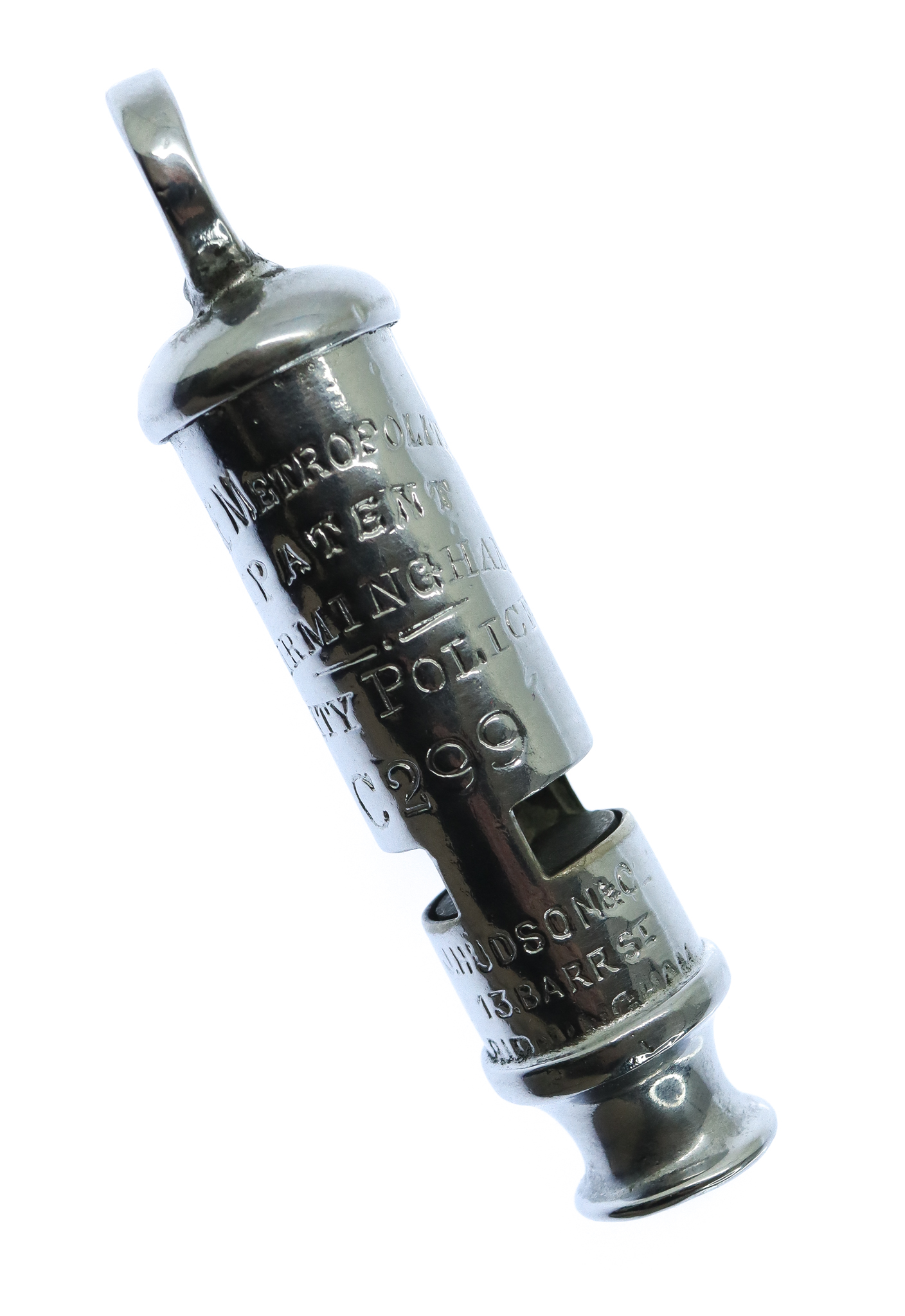 Birmingham City Police 'The Metropolitan' Patent Numbered Whistle - No. C299