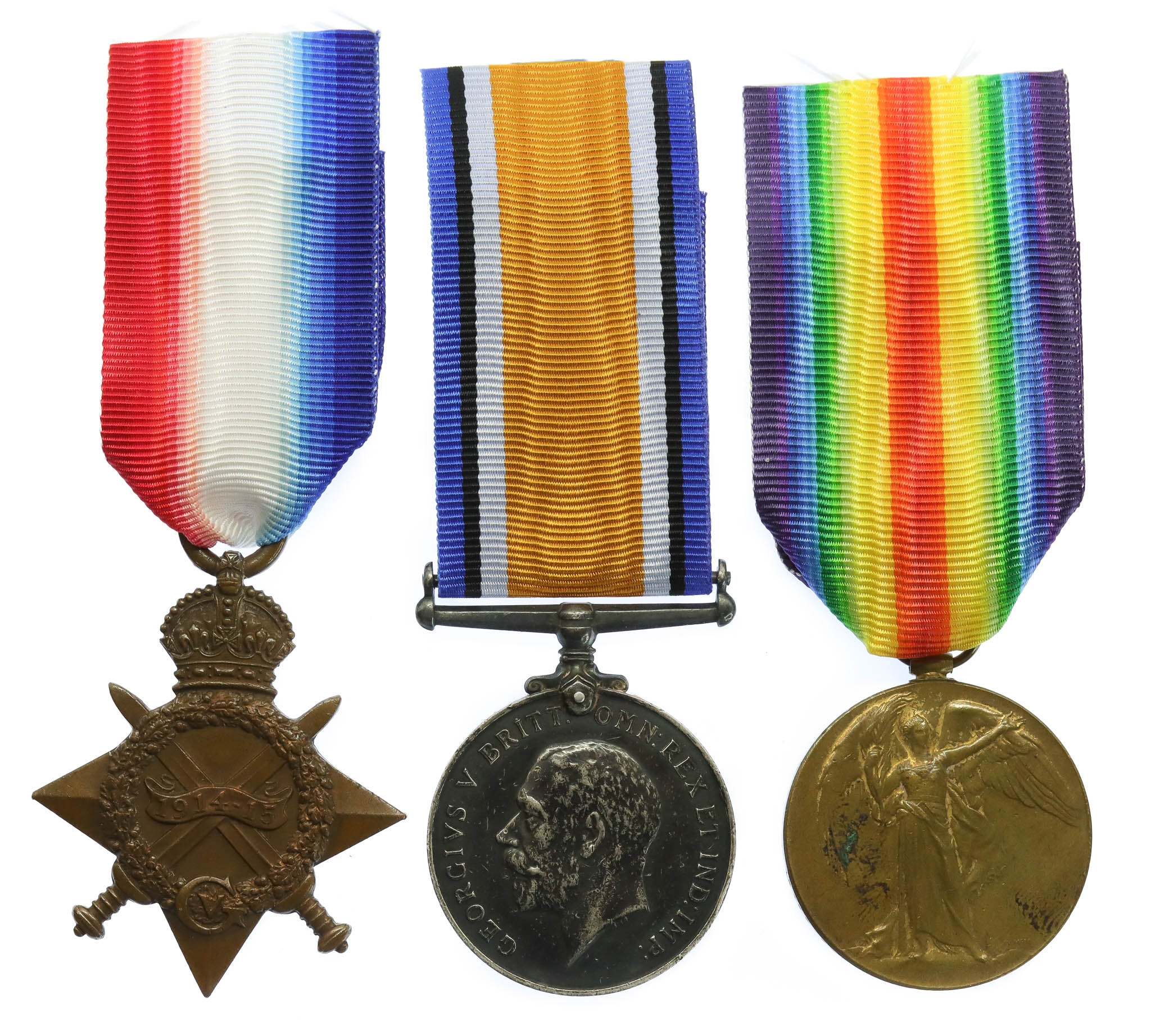 WW1 1914-15 Star Medal Trio - Pte. W. Harpham, 10th Bn. King's Own Yorkshire Light Infantry - Twice Wounded in Action