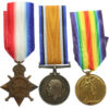 WW1 1914-15 Star Medal Trio - Pte. M. Burns, 1st Bn. King's Own (Royal Lancaster) Regiment - K.I.A. 1/9/15