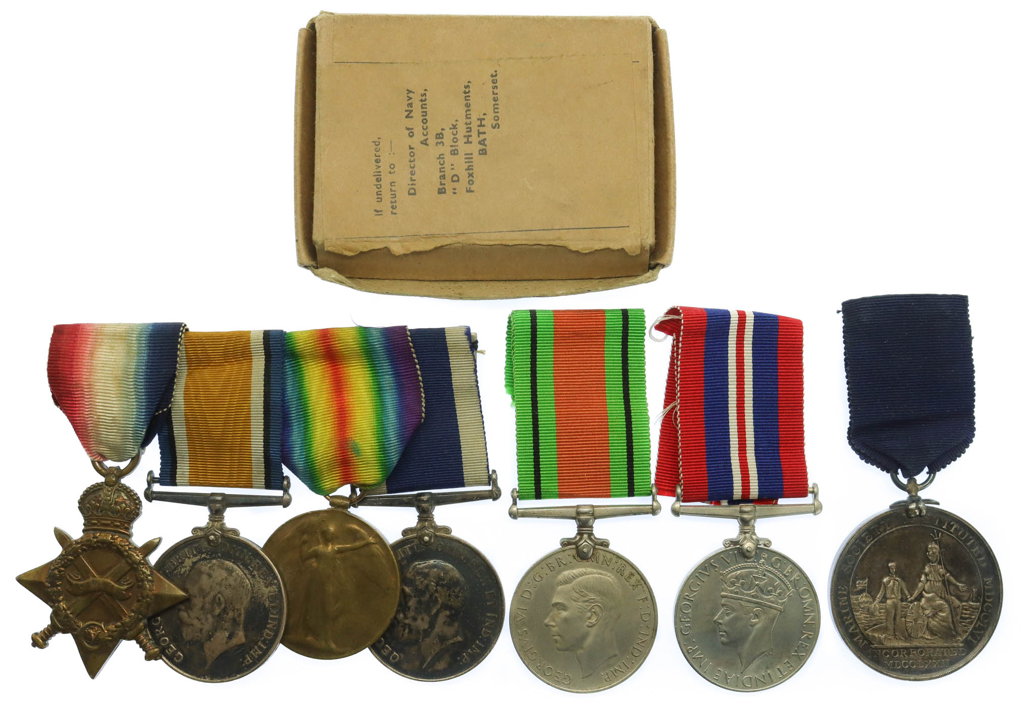 WW1 and WW2 Royal Naval Long Service Medal Group with Marine Society Reward of Merit Medal - Chief Petty Officer I.S. Millard, Royal Navy