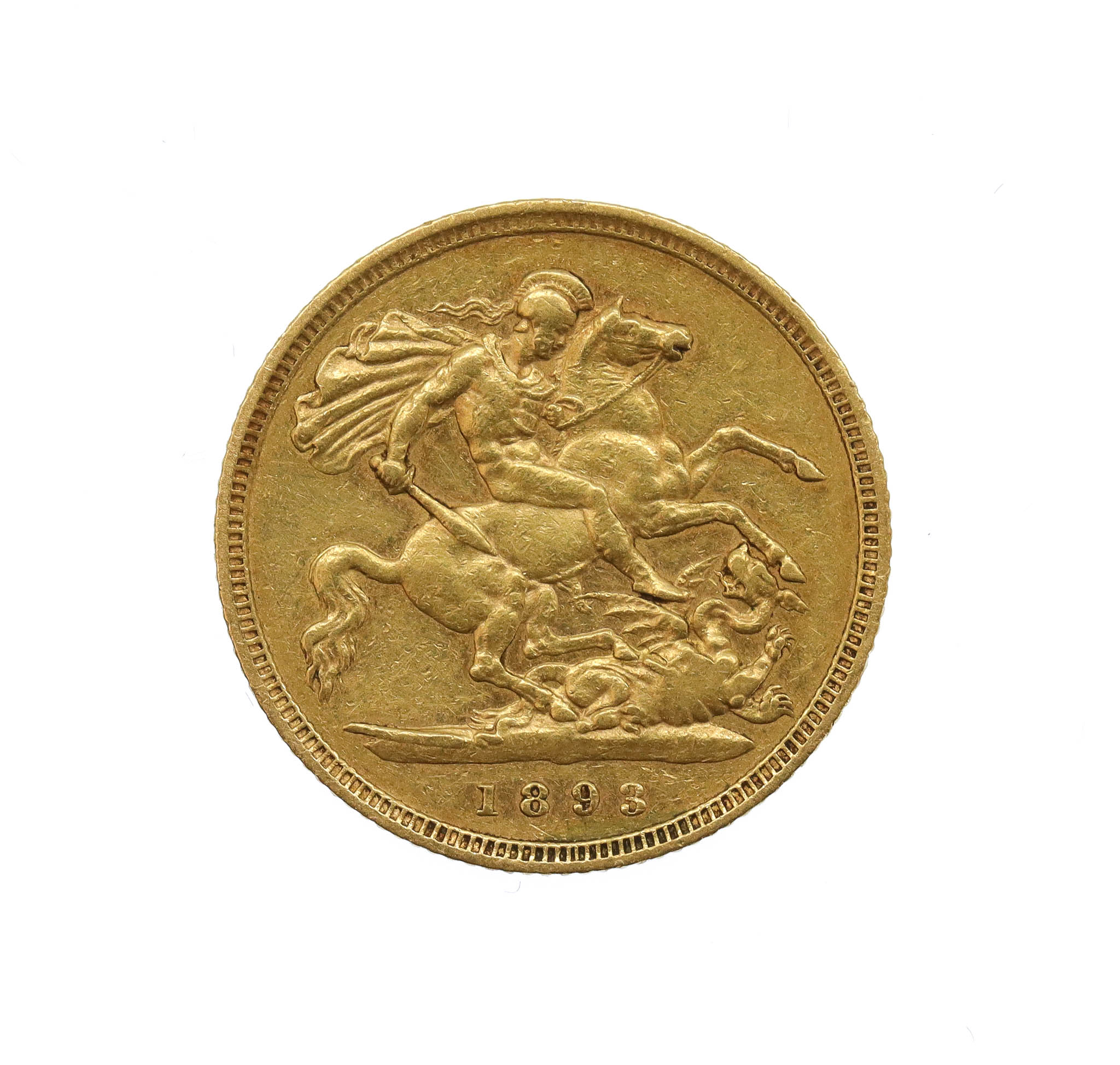 1893 Victoria Gold Half Sovereign Coin