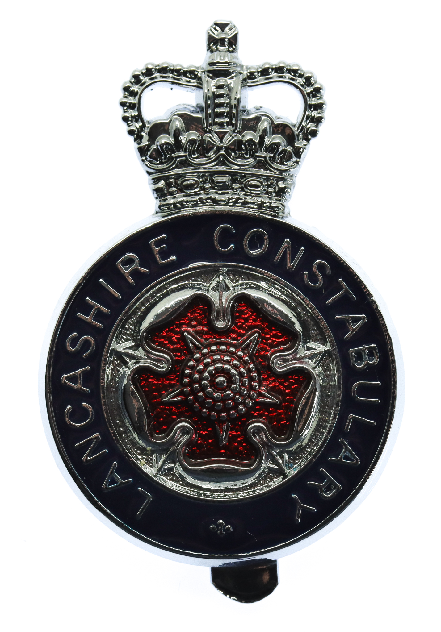 Lancashire Constabulary Enamelled Cap Badge - Queen's Crown