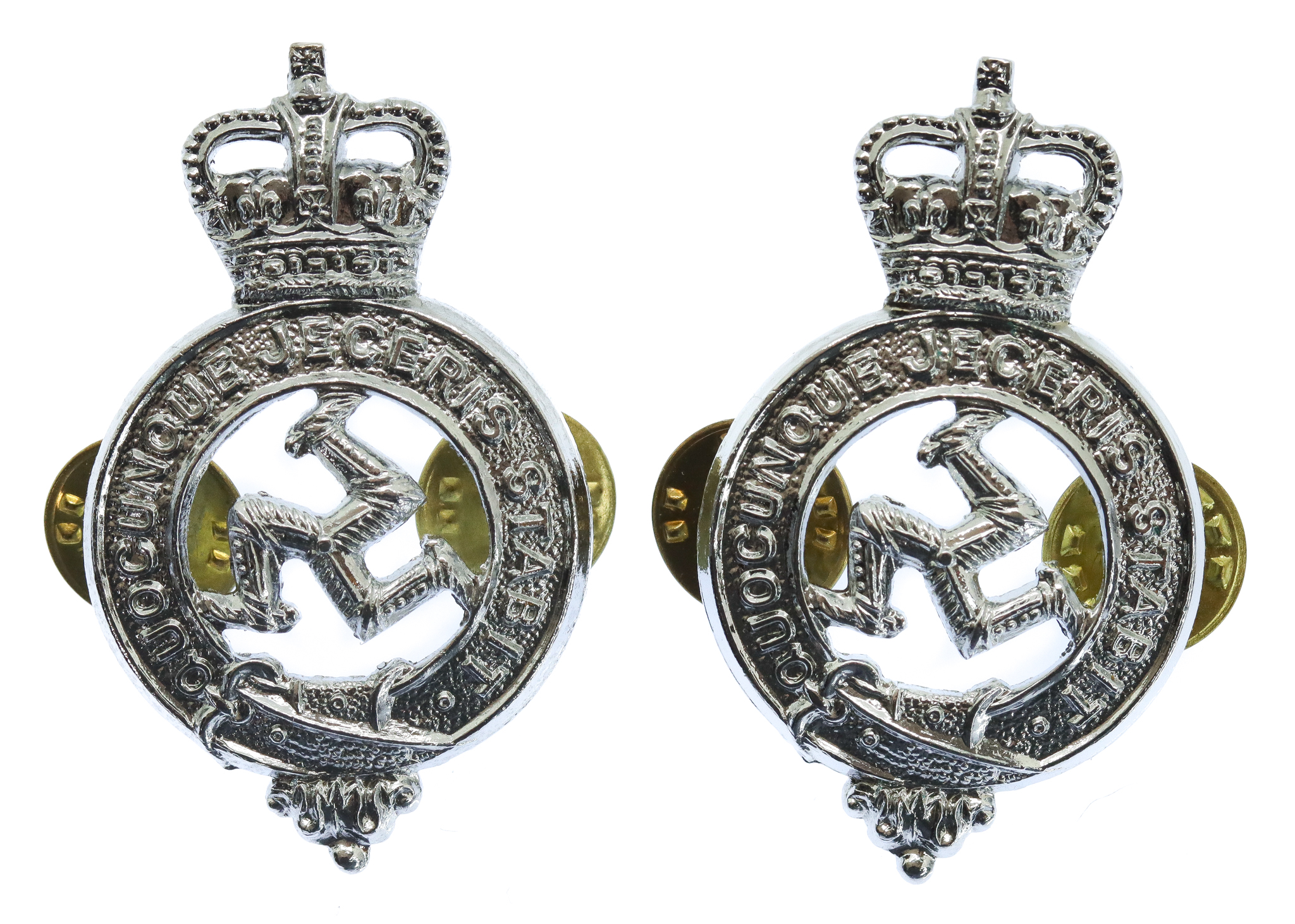 Pair of Isle of Man Constabulary Collar Badges - Queen's Crown