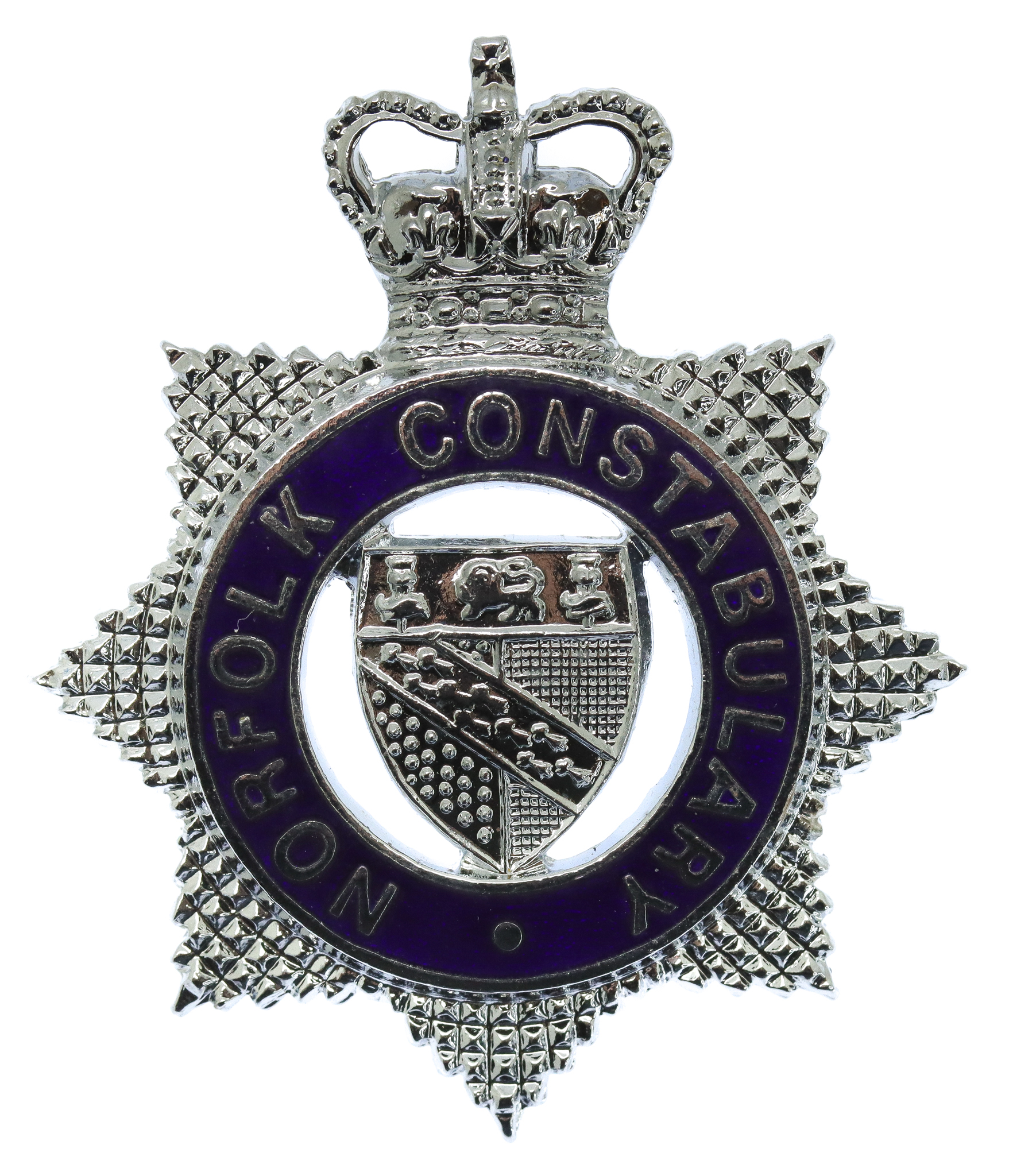 Norfolk Constabulary Senior Officer's Enamelled Cap Badge - Queen's Crown