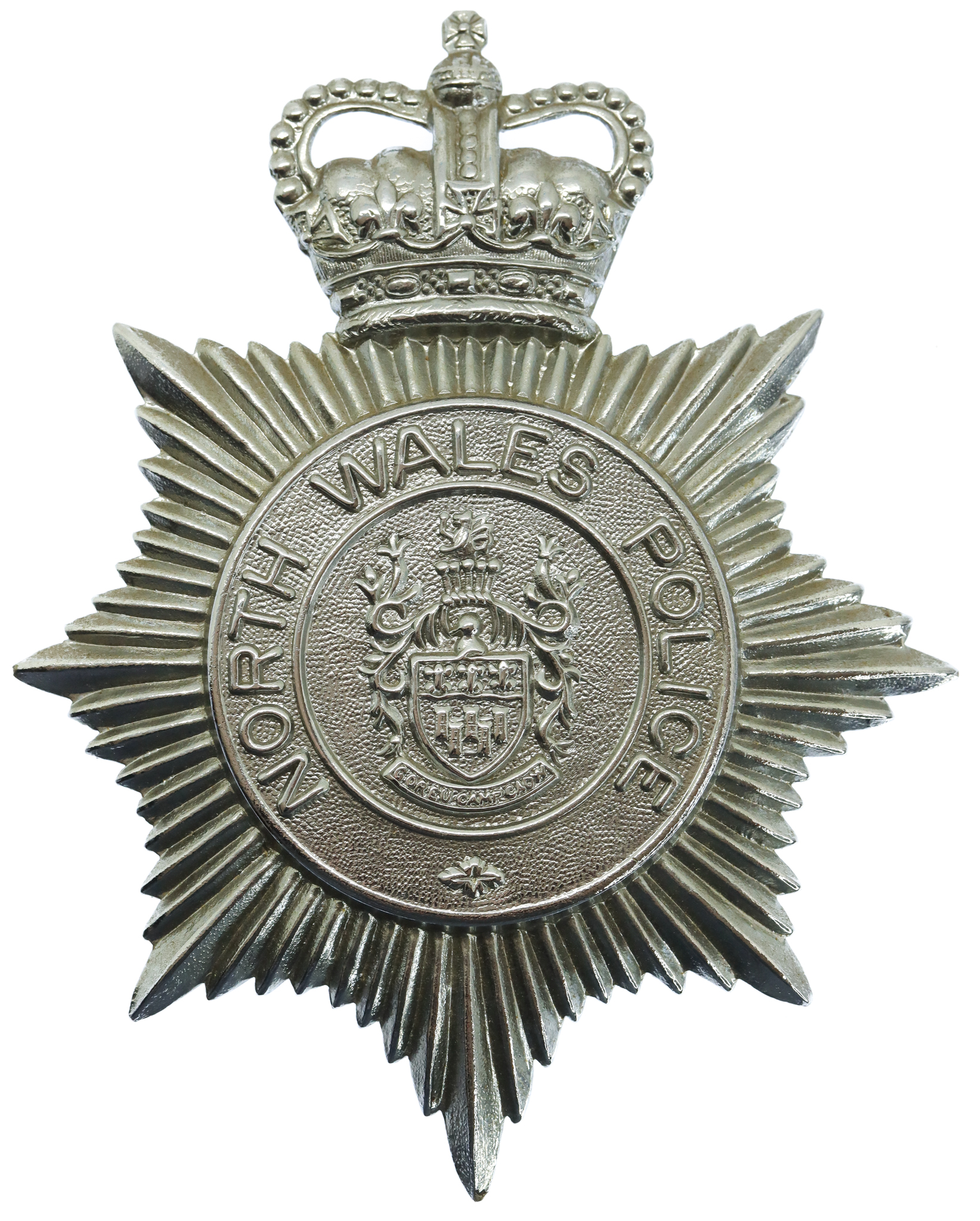 North Wales Police Helmet Plate - Queen's Crown