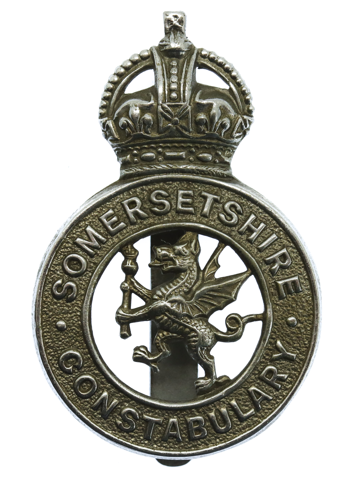 Somersetshire Constabulary Cap Badge - King's Crown