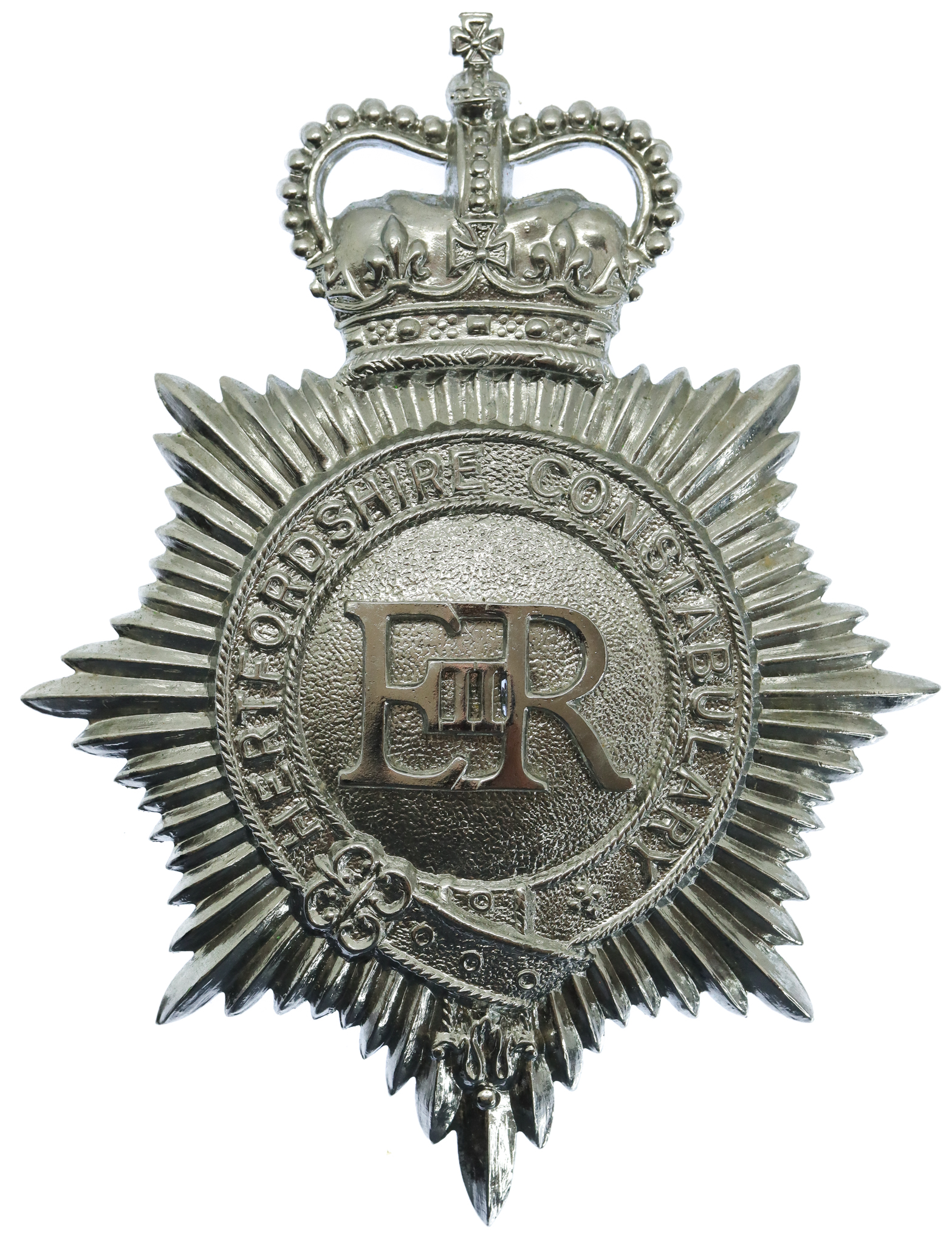 Hertfordshire Constabulary Helmet Plate - Queen's Crown