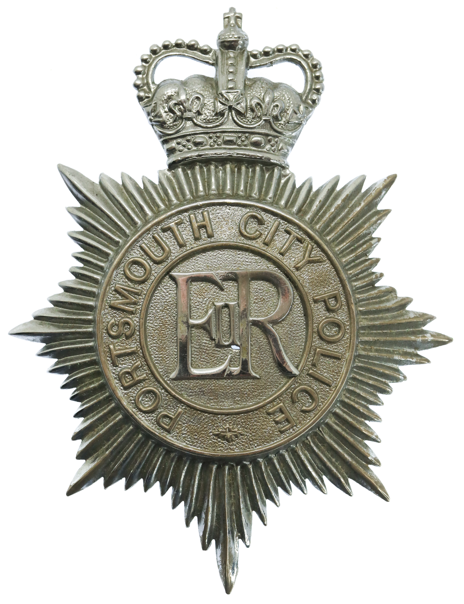 Portsmouth City Police Helmet Plate - Queen's Crown