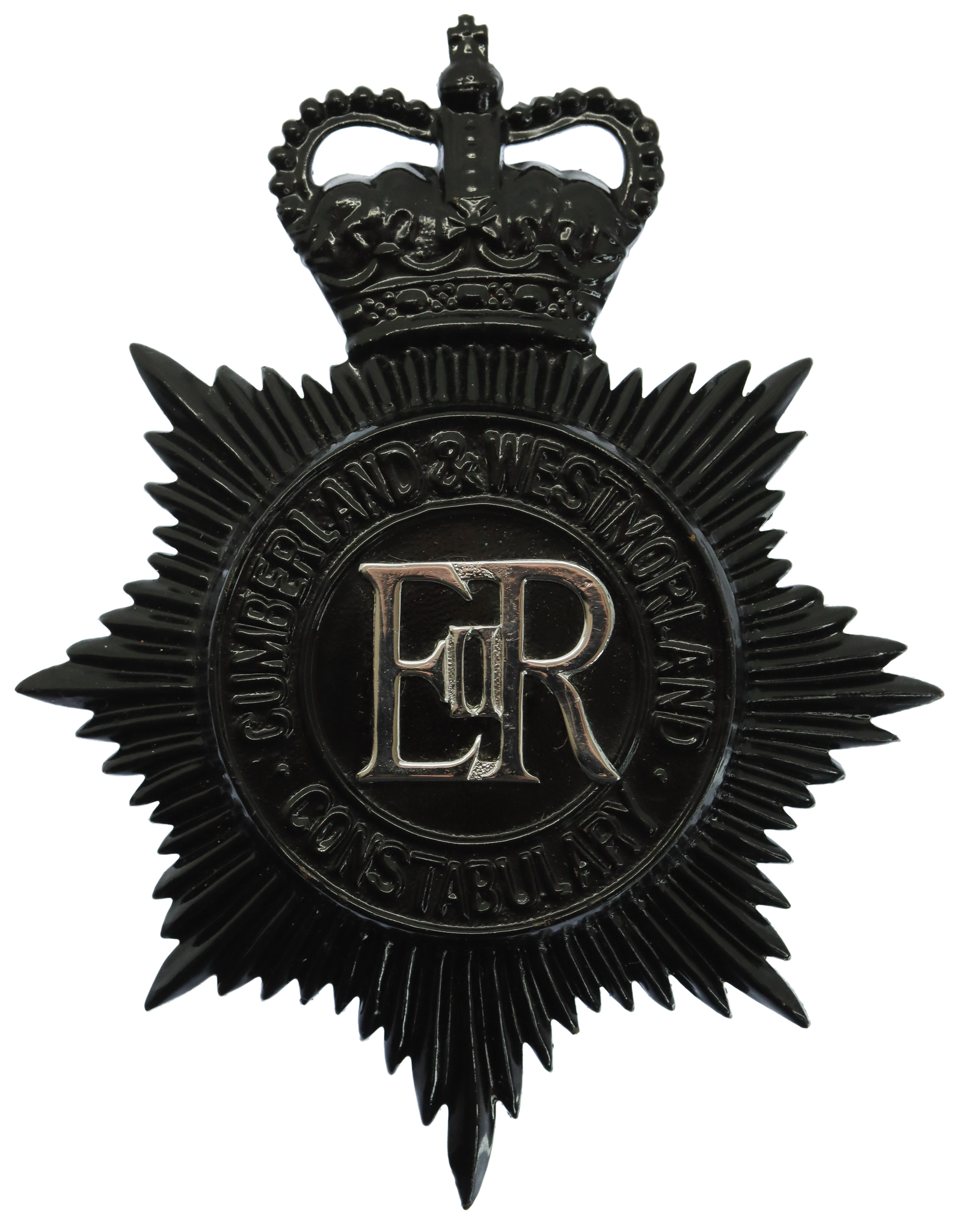 Cumberland & Westmoreland Constabulary Night Helmet Plate - Queen's Crown