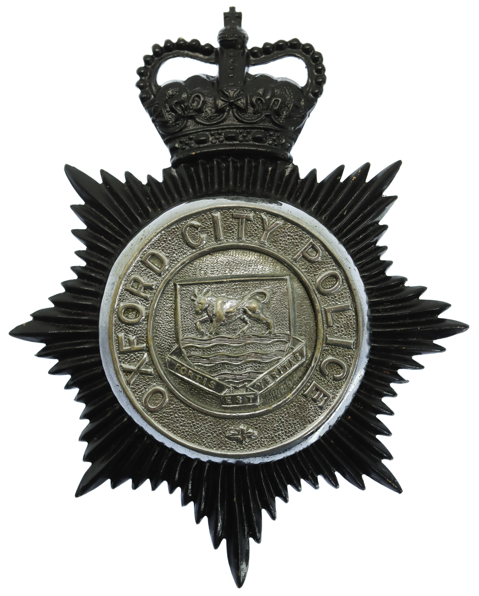 Oxford City Police Helmet Plate - Queen's Crown