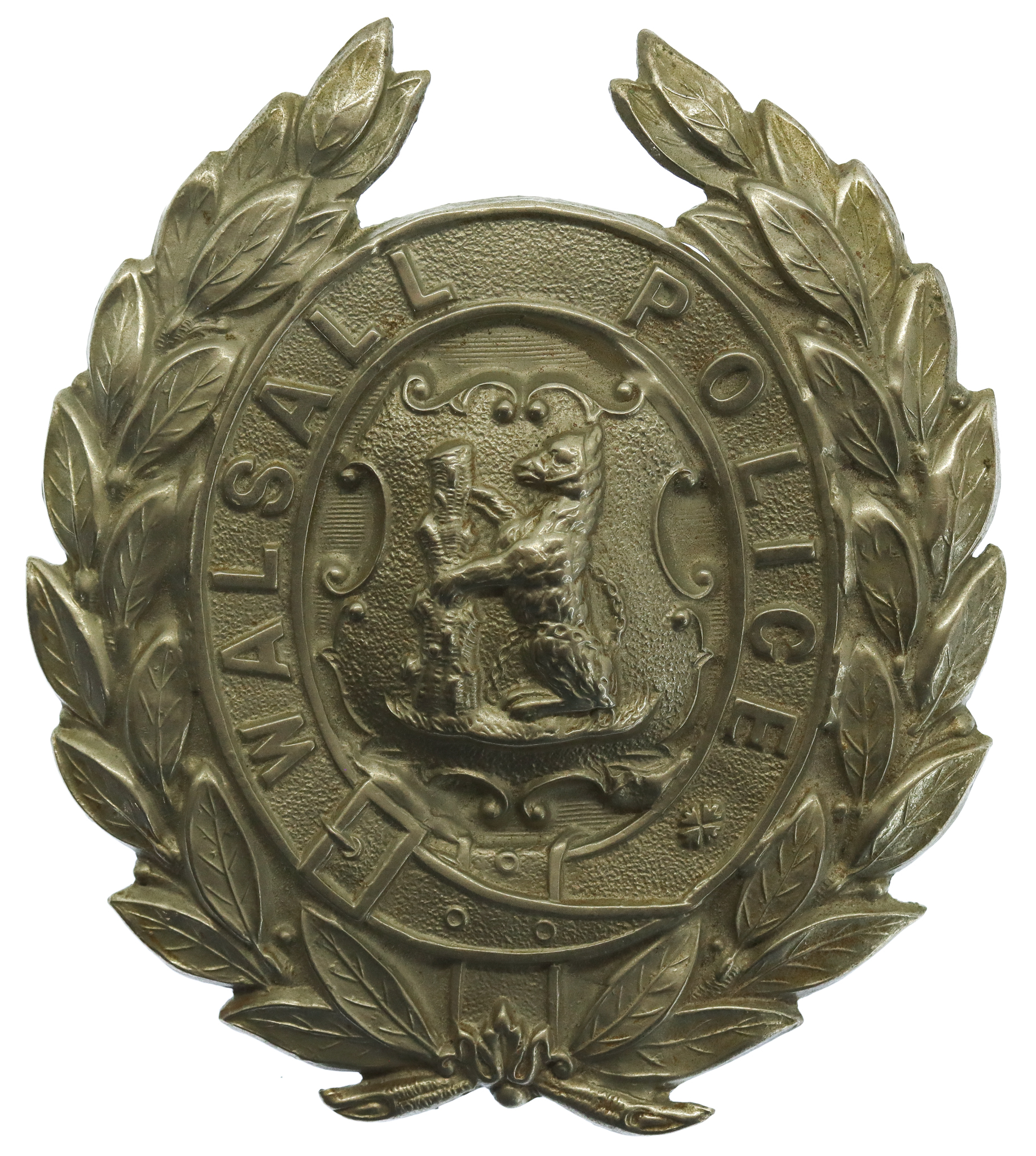 Walsall Borough Police Wreath Helmet Plate