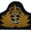 Royal Navy Officer's Bullion Cap Badge - Queen's Crown