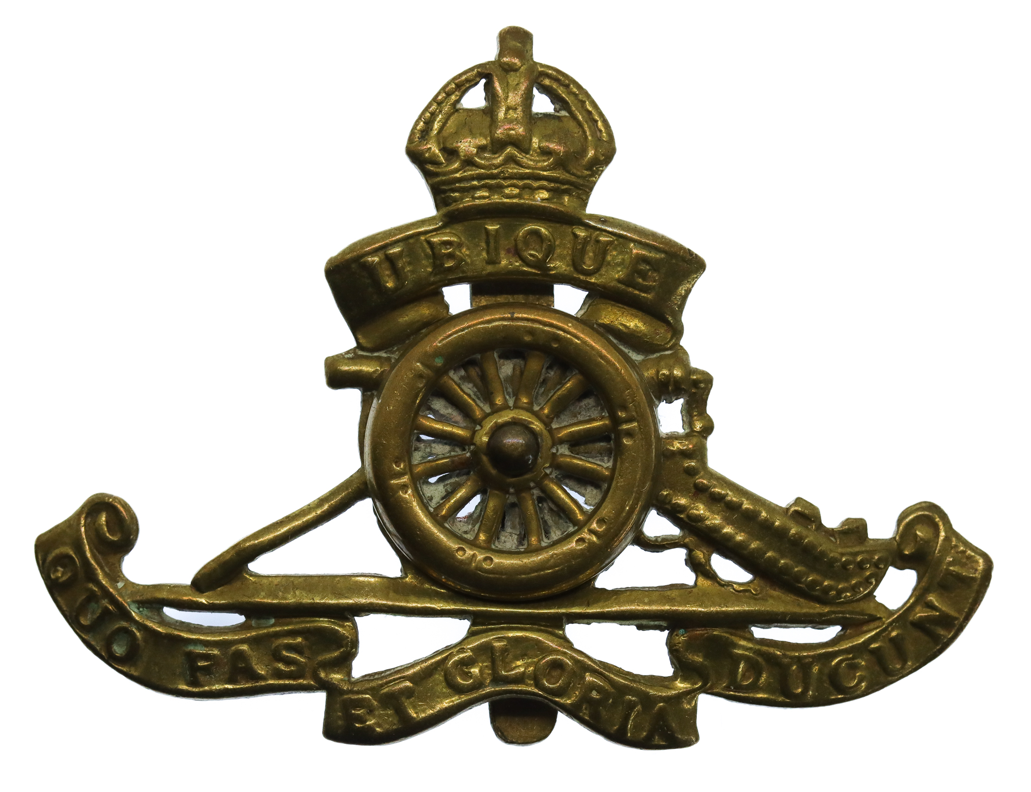 Royal Artillery (Revolving Wheel) Cap Badge - King's Crown