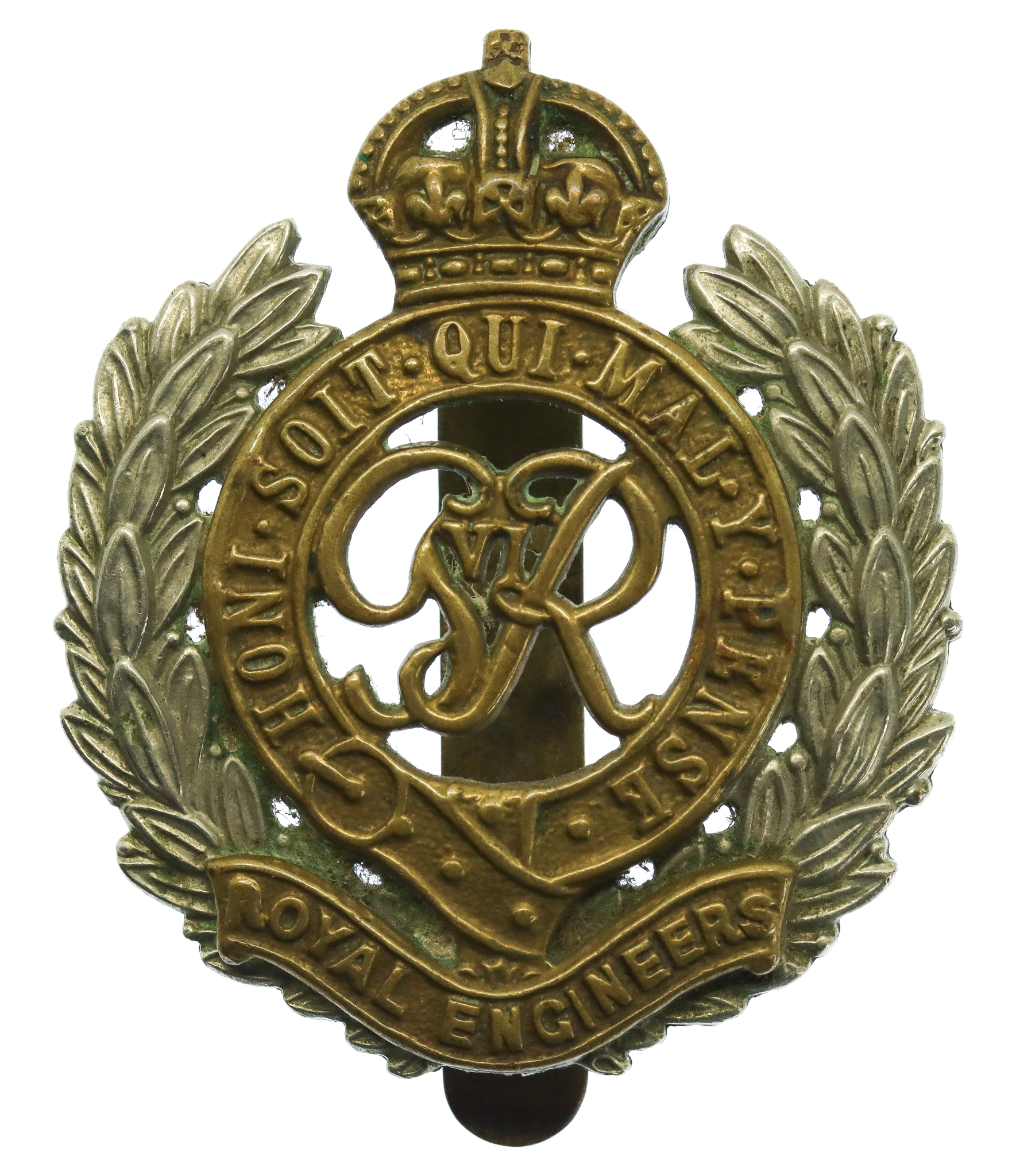 George VI Royal Engineers Bi-Metal Cap Badge