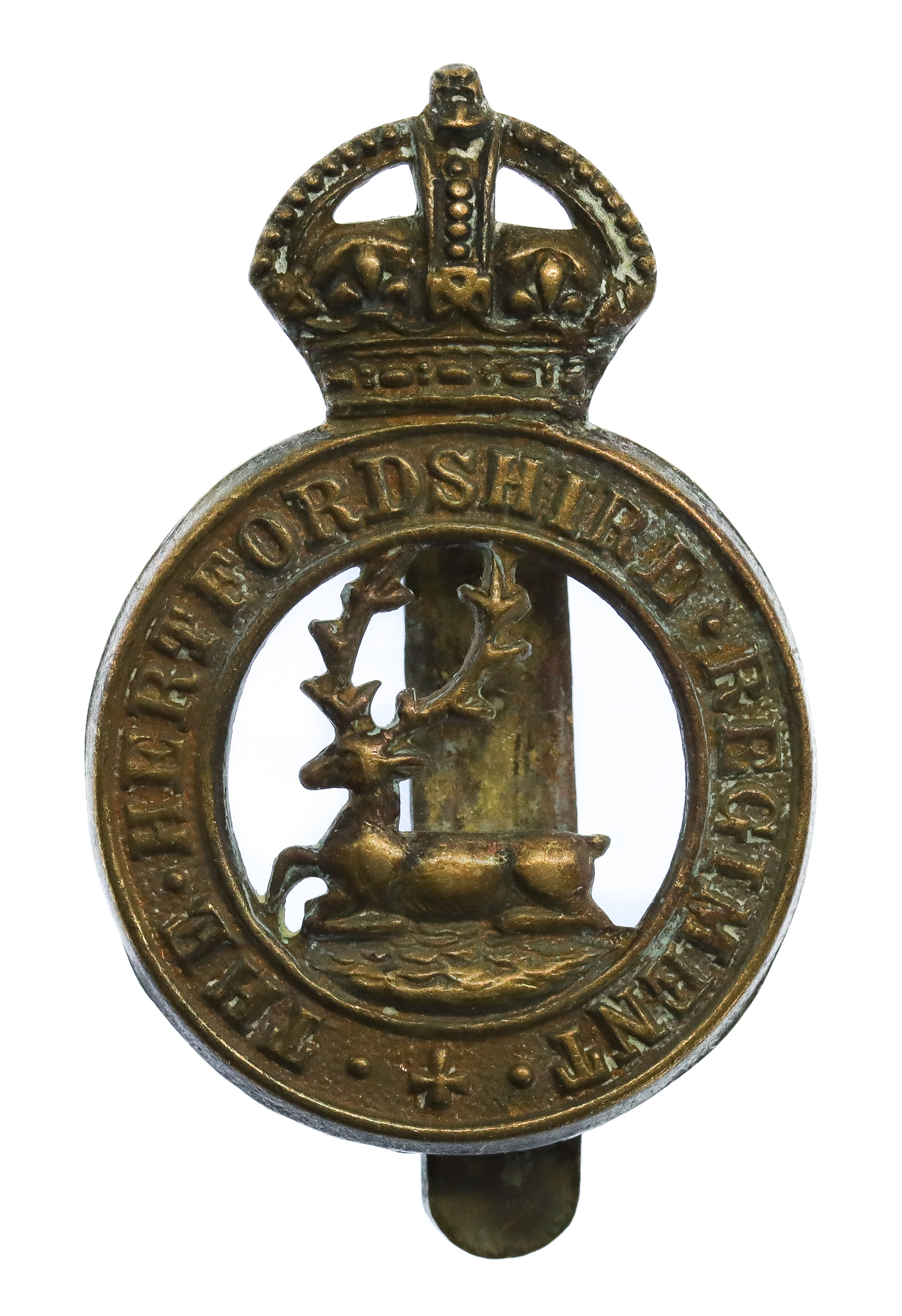Hertfordshire Regiment Cap Badge - King's Crown