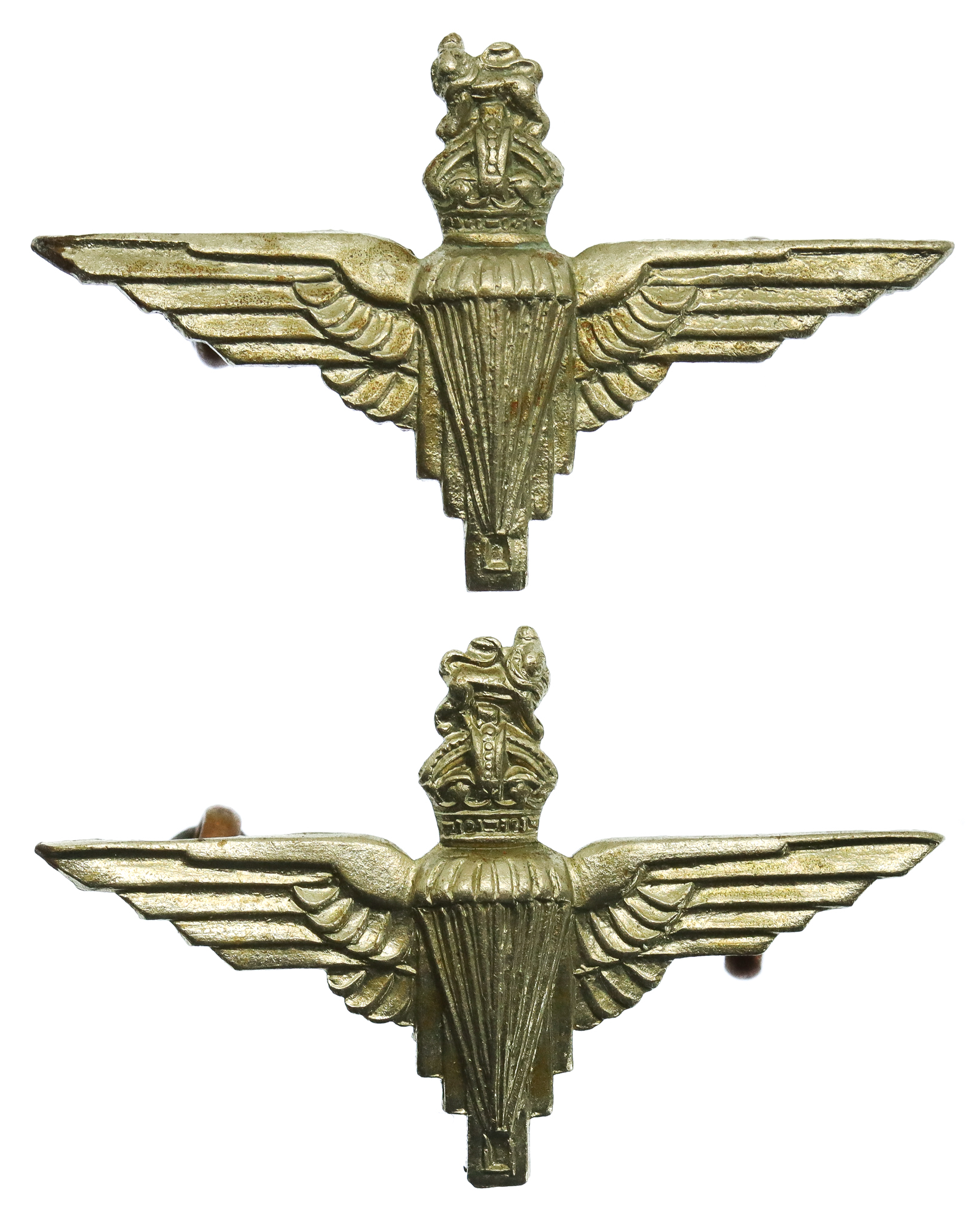 Pair of Parachute Regiment Collar Badges - King's Crown