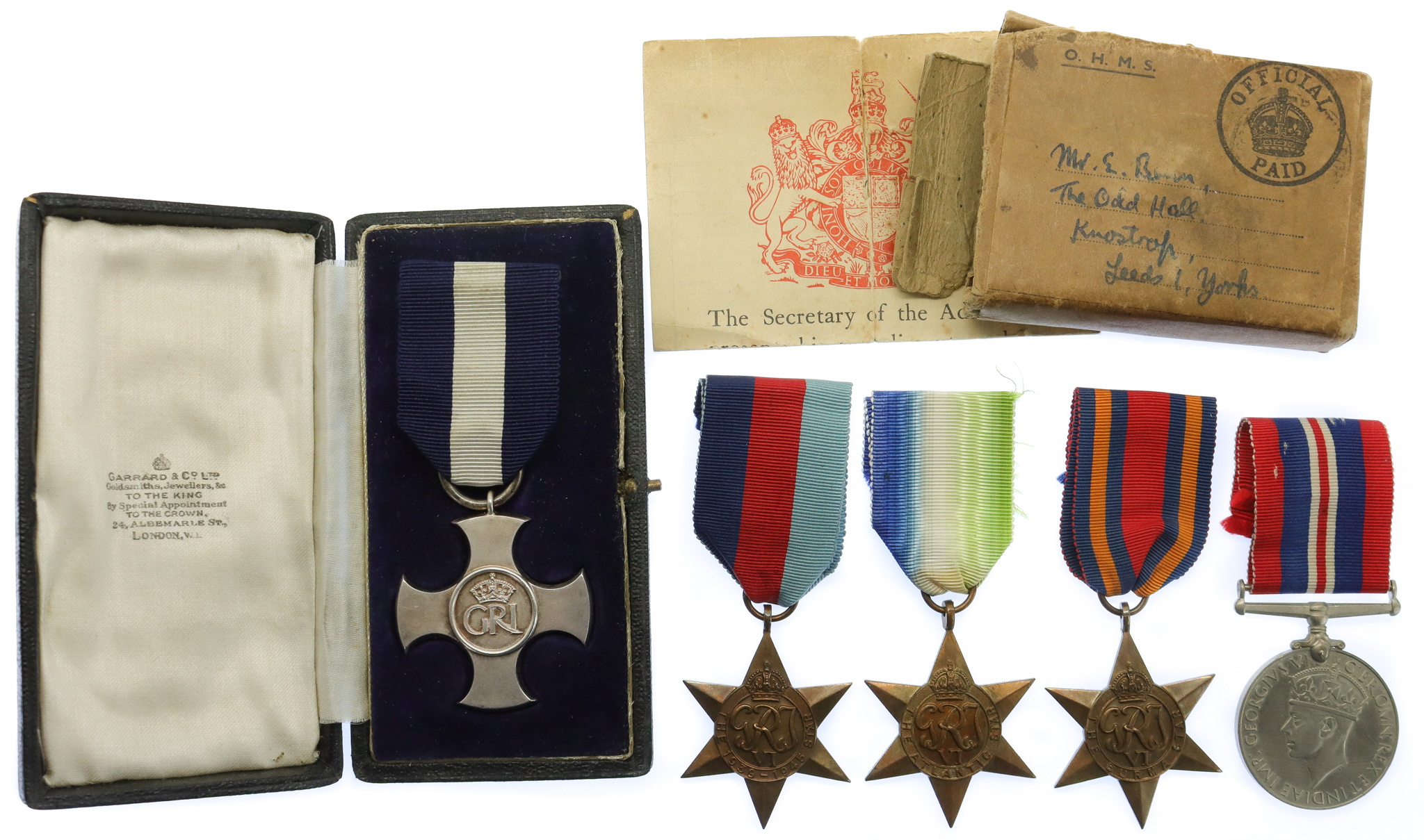 WW2 Distinguished Service Cross Medal Group of Five - Temp. Lieutenant E. Benn, Royal Naval Volunteer Reserve, H.M.S. Violet