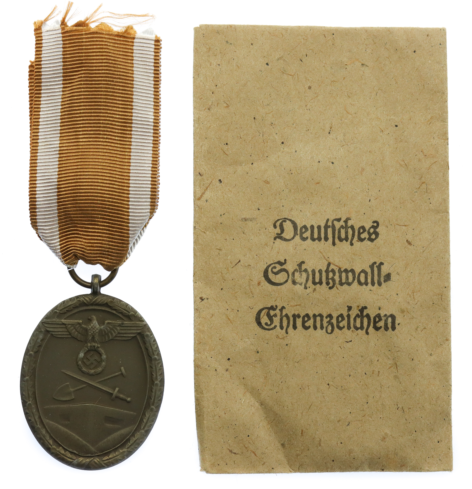 German WW2 West Wall Medal with Original Issue Packet