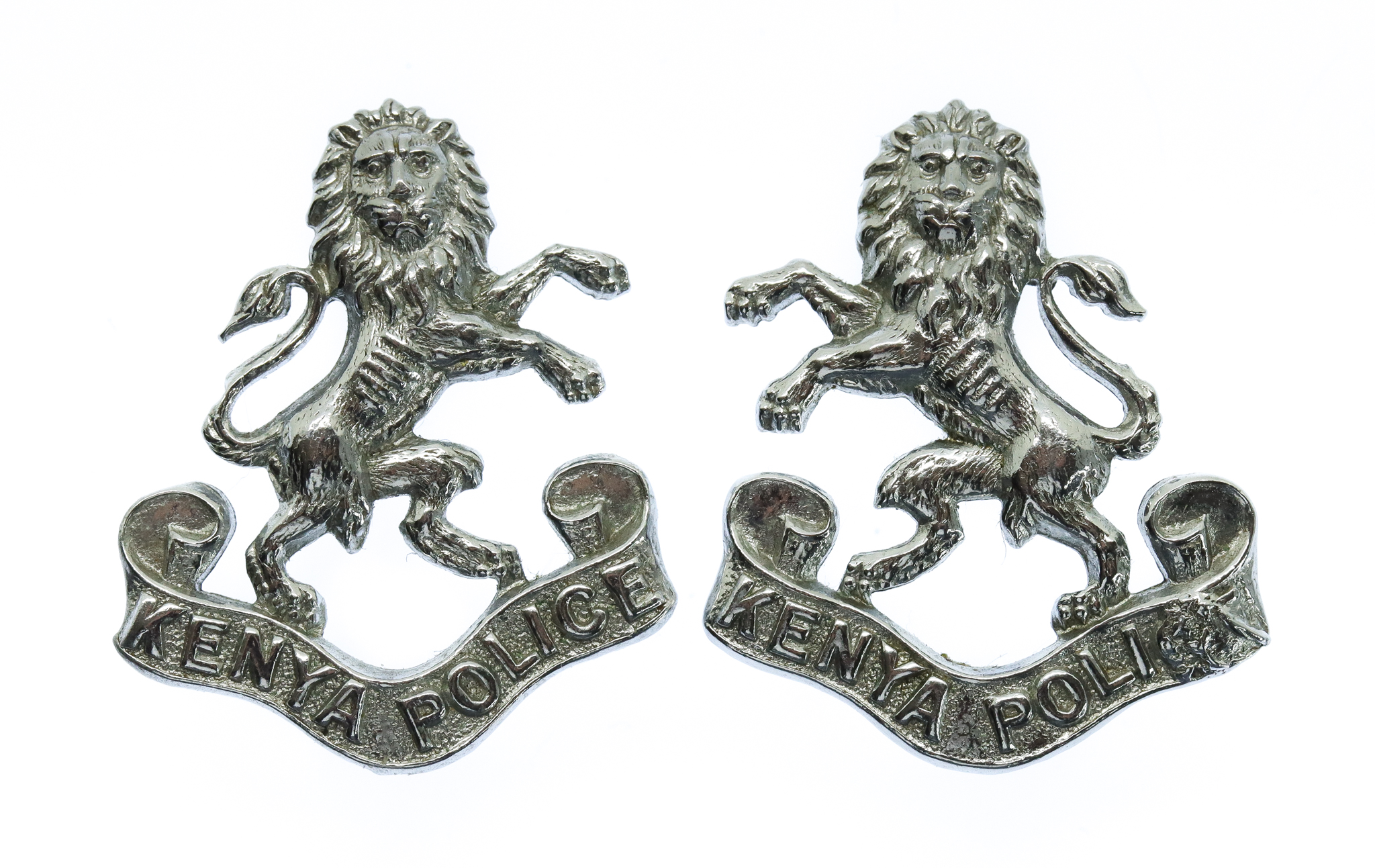 Pair of Kenya Police Collar Badges
