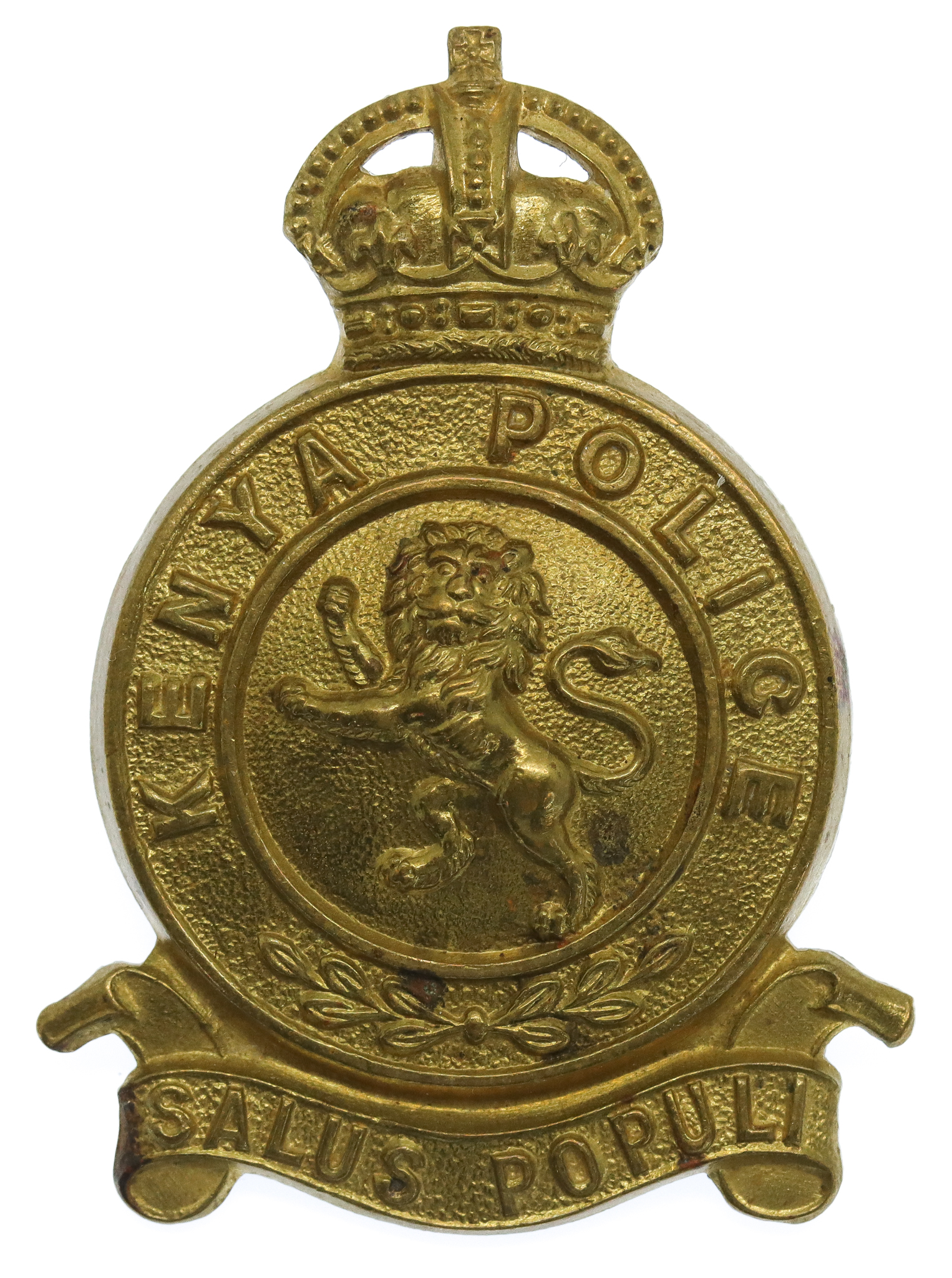 Kenya Police Cap Badge - King's Crown (1st Issue)