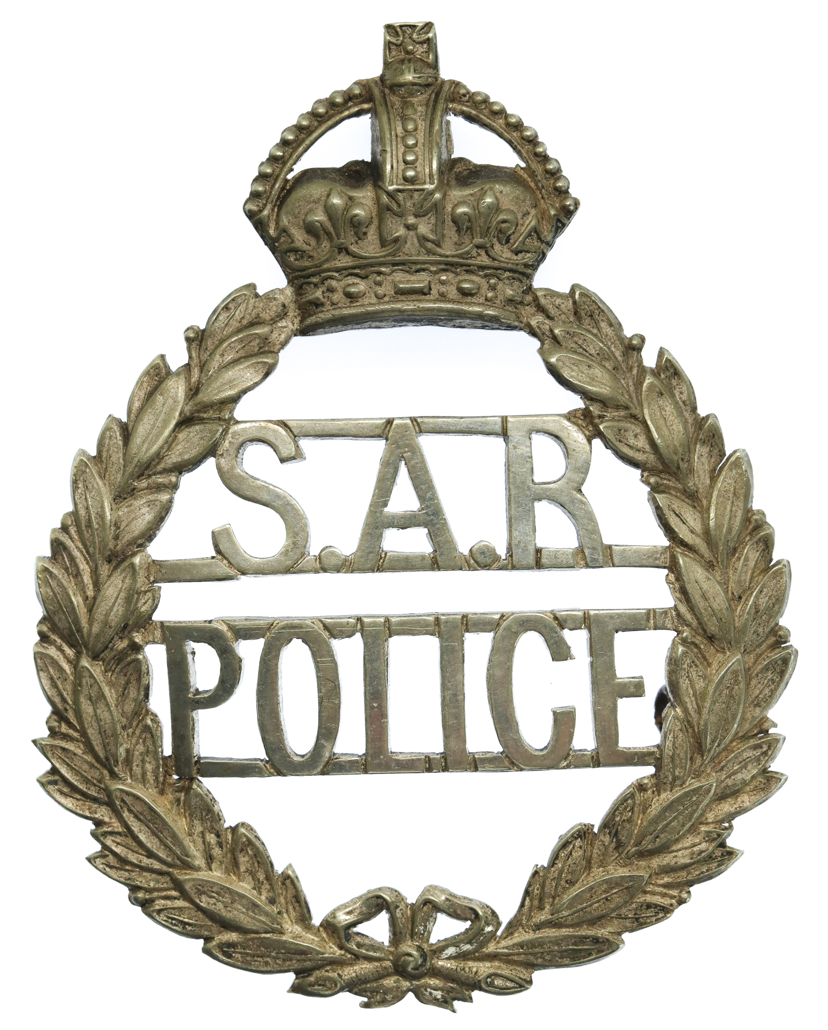 South African Railways Police Helmet Plate - King's Crown (Pre 1936)