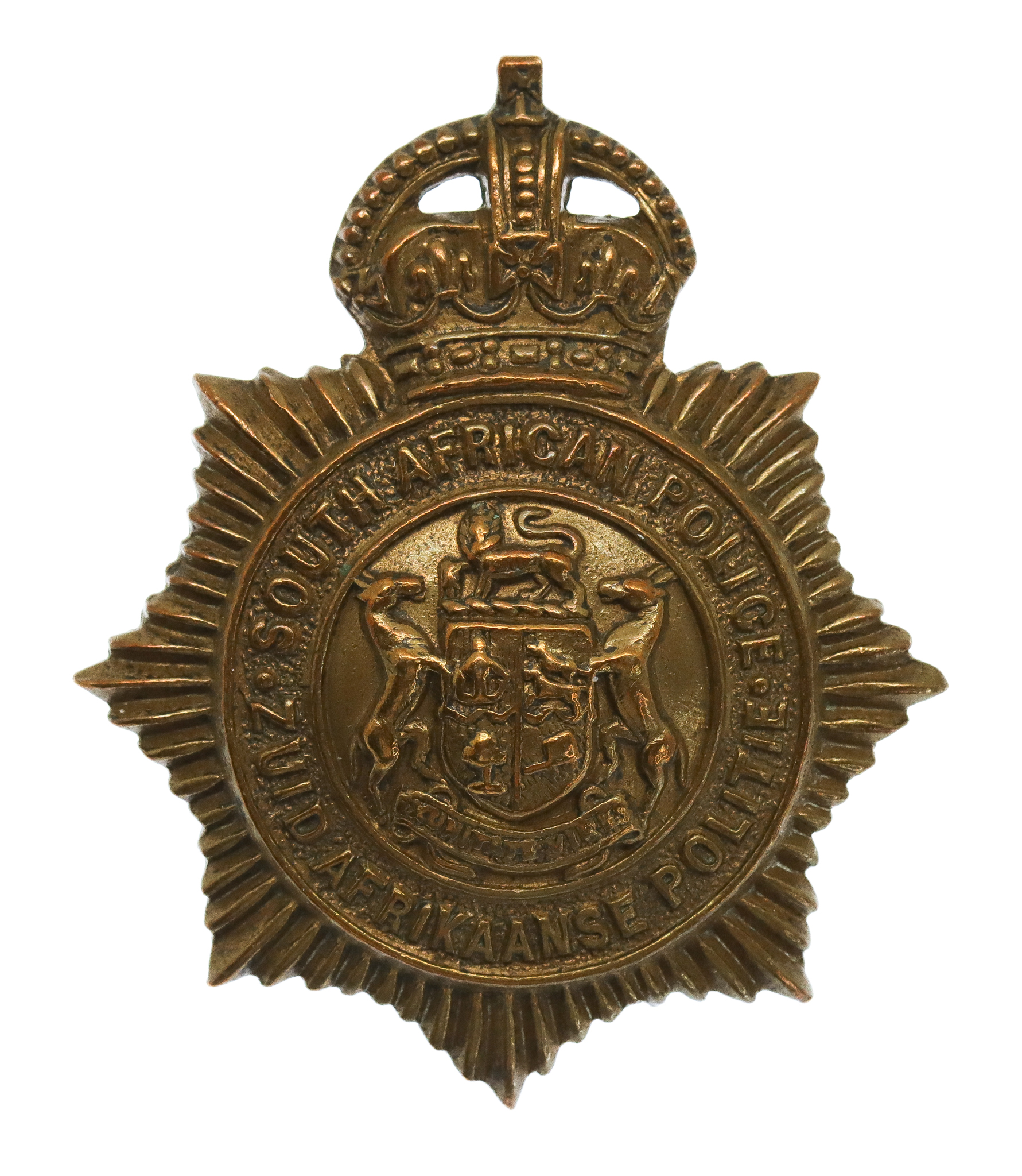 South African Police Cap Badge - King's Crown (c. 1913-1926)