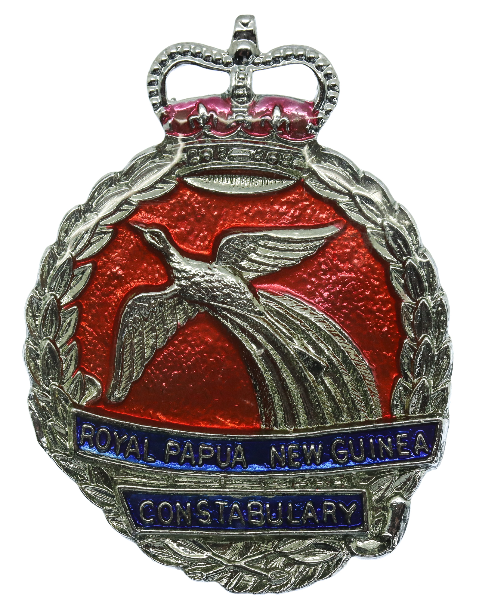 Royal Papua New Guinea Constabulary Enamelled Cap Badge - Queen's Crown