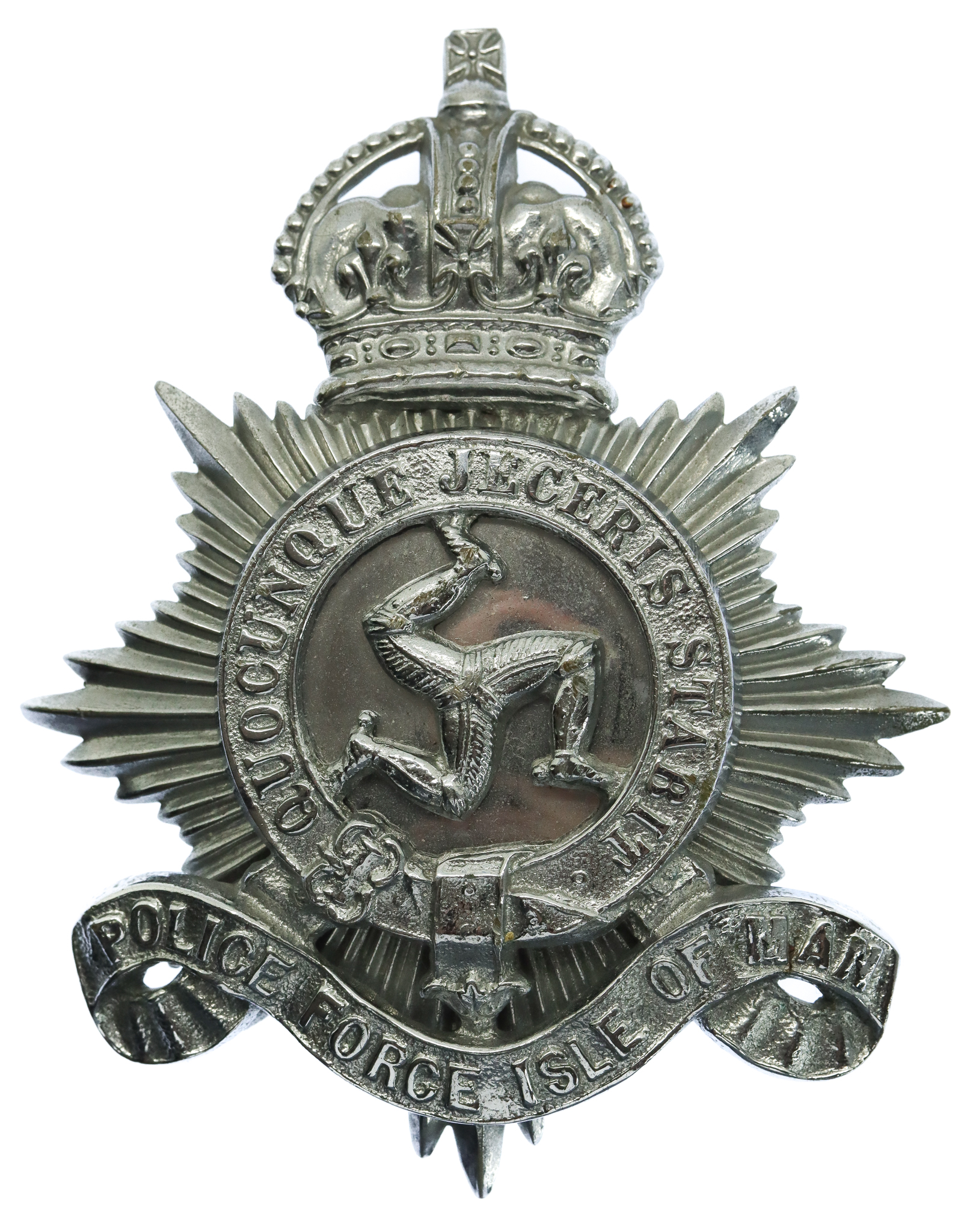 Isle of Man Constabulary Helmet Plate - King's Crown