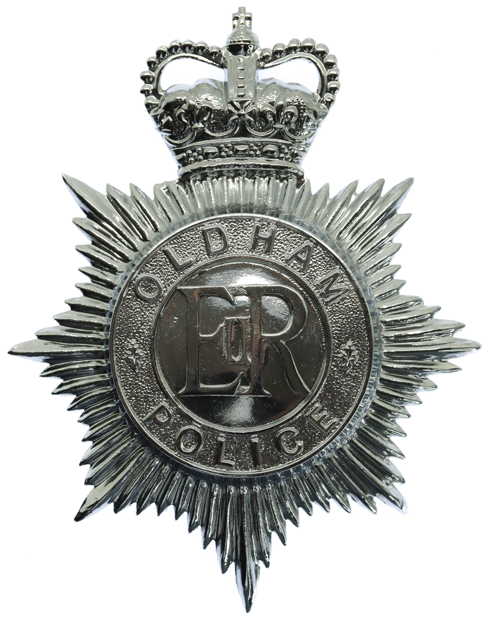 Oldham Borough Police Helmet Plate - Queen's Crown