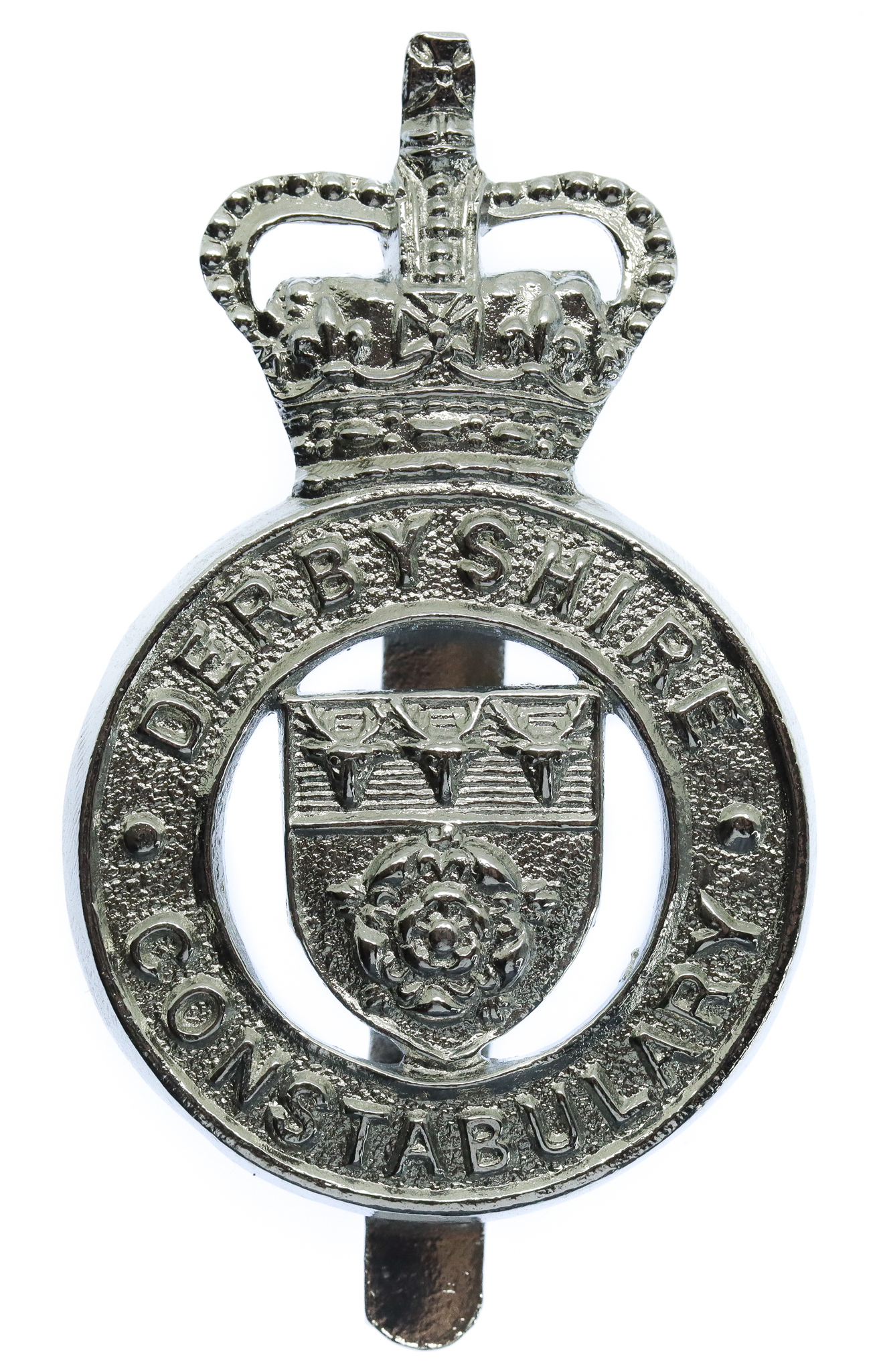 Derbyshire Constabulary Cap Badge - Queen's Crown