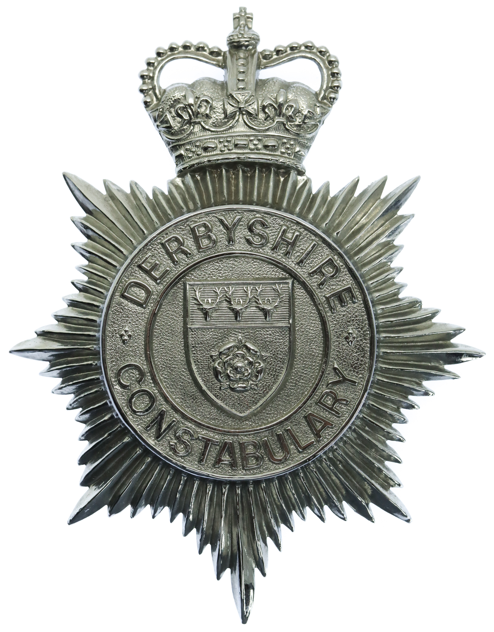 Derbyshire Constabulary Helmet Plate - Queen's Crown 