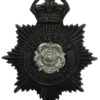 Derbyshire Constabulary Black Helmet Plate with Rose Centre - King's Crown 