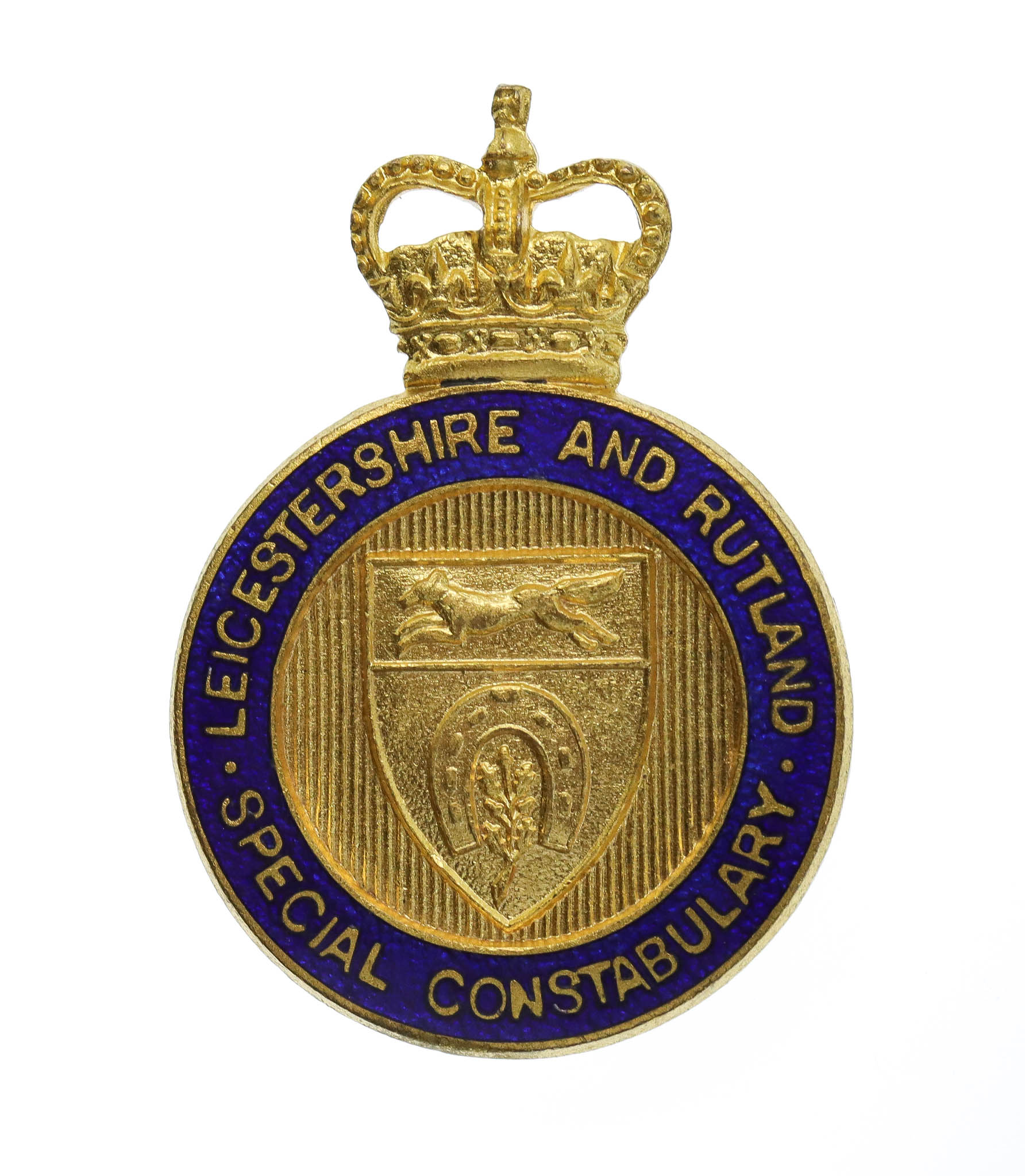 Leicestershire and Rutland Special Constabulary Enamelled Lapel Badge - Queen's Crown