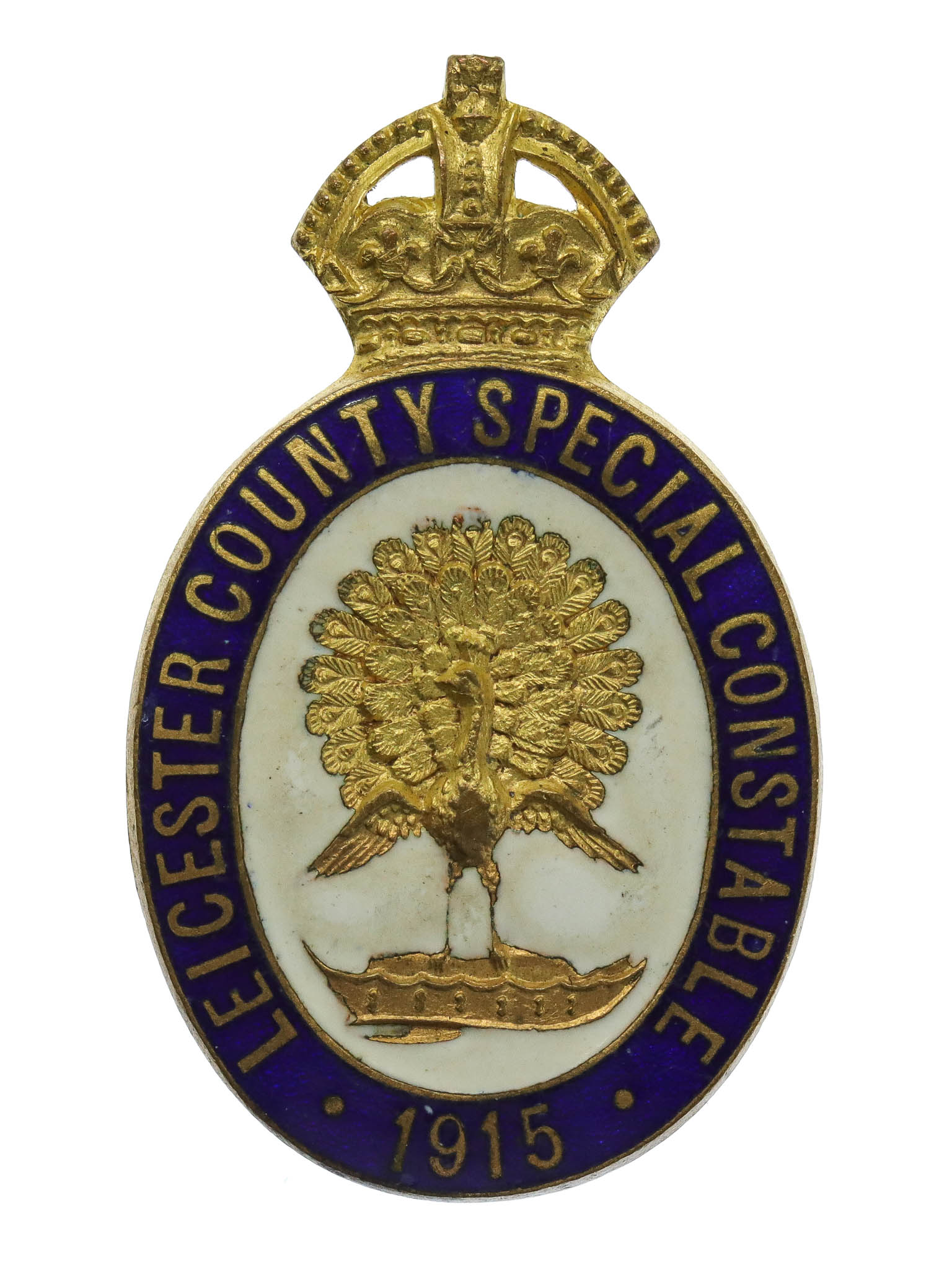 WW1 Leicester County Special Constable 1915 Enamelled Lapel Badge