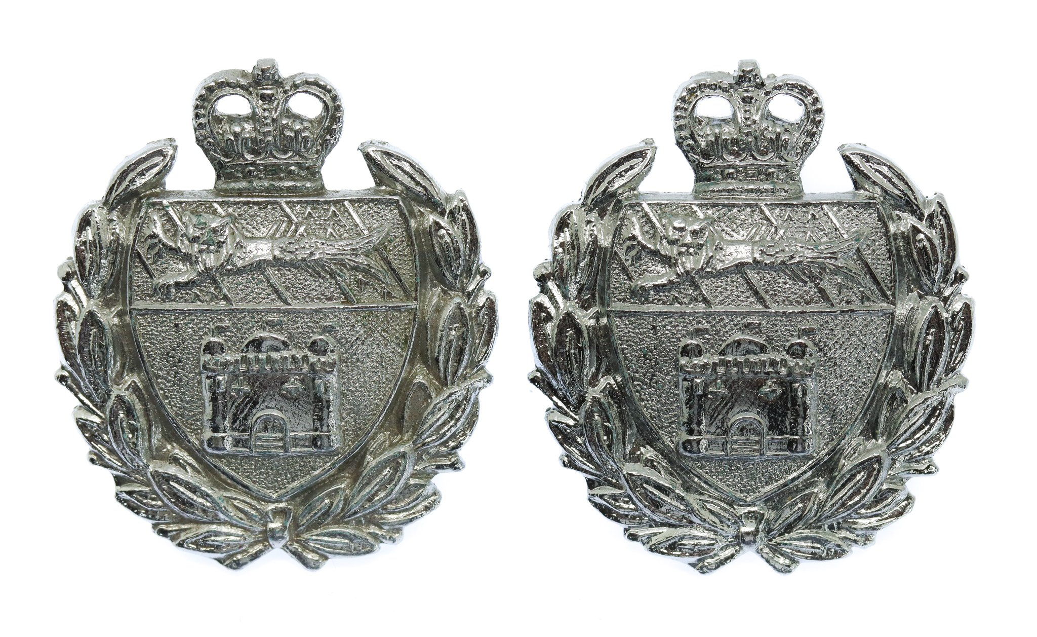 Pair of Norfolk Joint Police Collar Badges - Queen's Crown