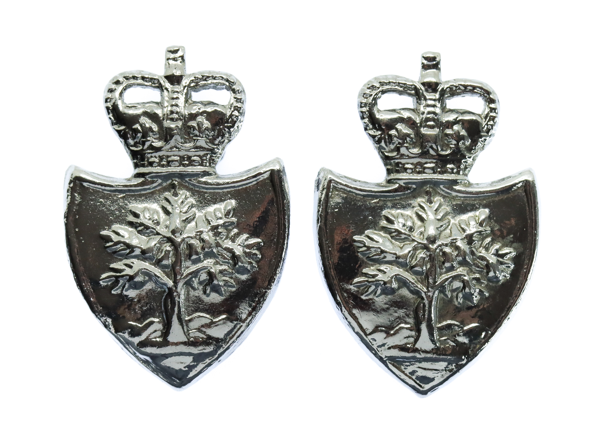 Pair of Worcestershire Constabulary Collar Badges - Queen's Crown