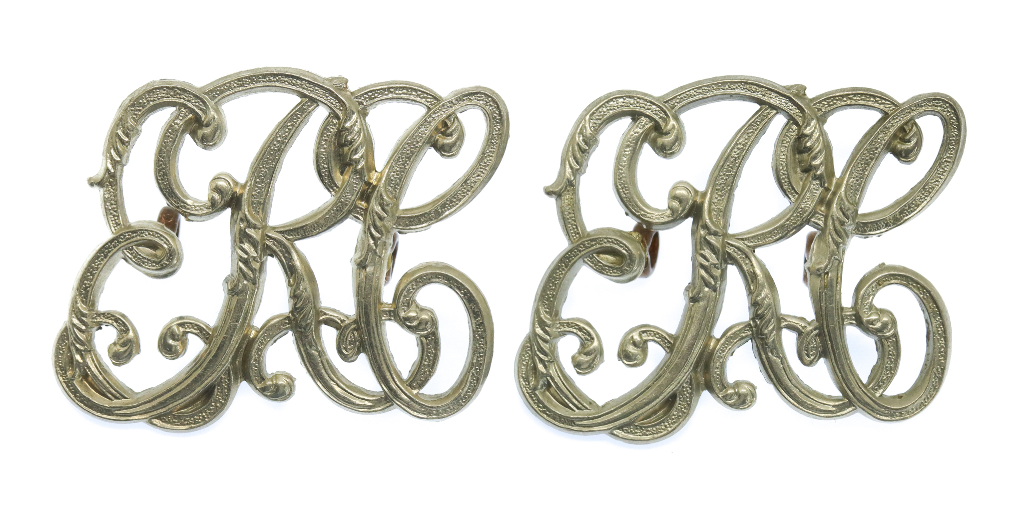 Pair of East Riding of Yorkshire Constabulary White Metal Collar Badges