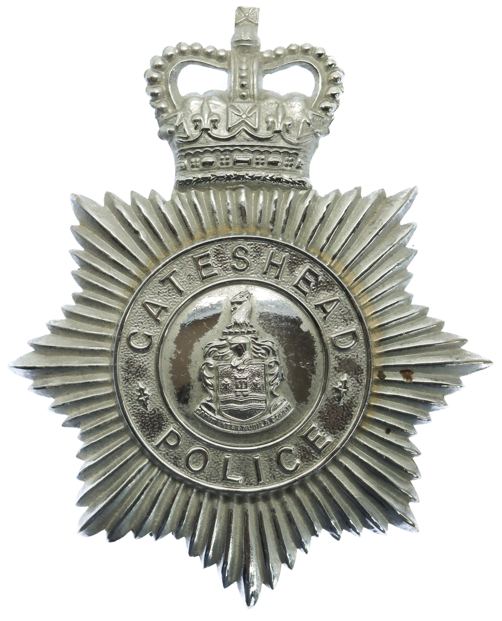 Gateshead Borough Police Helmet Plate - Queen's Crown