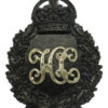 Hampshire Constabulary Black Wreath Helmet Plate - King's Crown