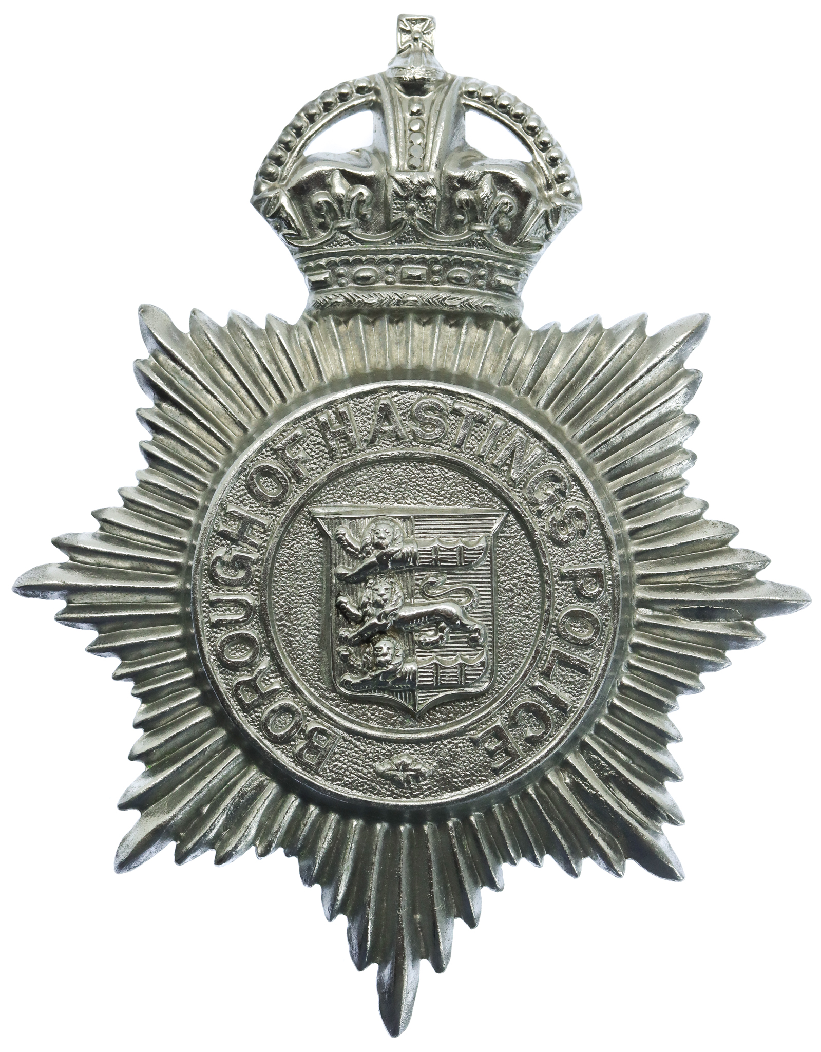 Hastings Borough Police Helmet Plate - King's Crown