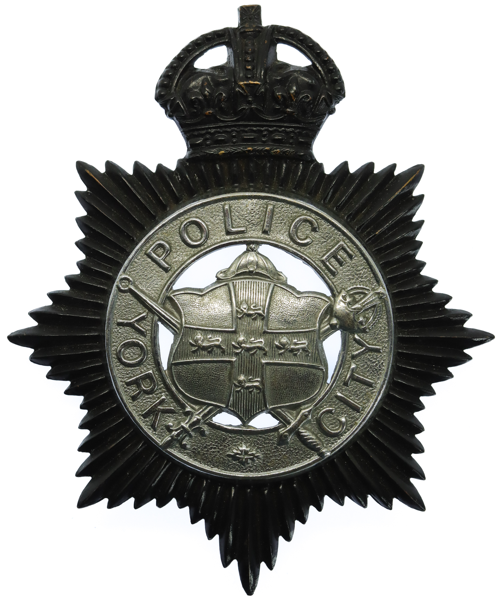 York City Police Night Helmet Plate - King's Crown