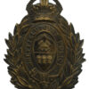 Sheffield City Police Blackened Brass Wreath Helmet Plate - King's Crown