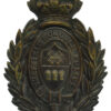 Victorian Sheffield Borough Police Blackened Brass Wreath Helmet Plate