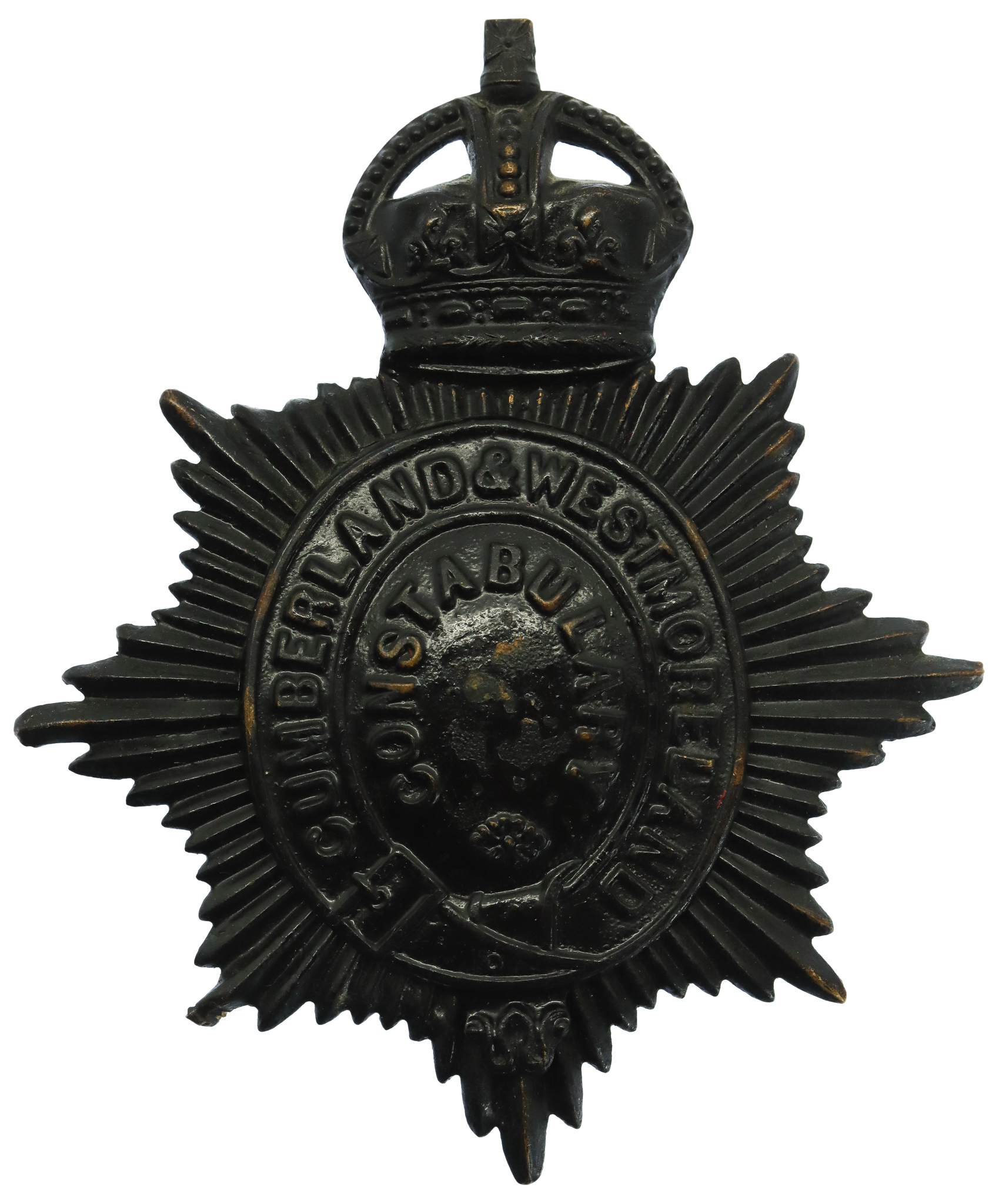 Cumberland & Westmoreland Constabulary Helmet Plate - King's Crown